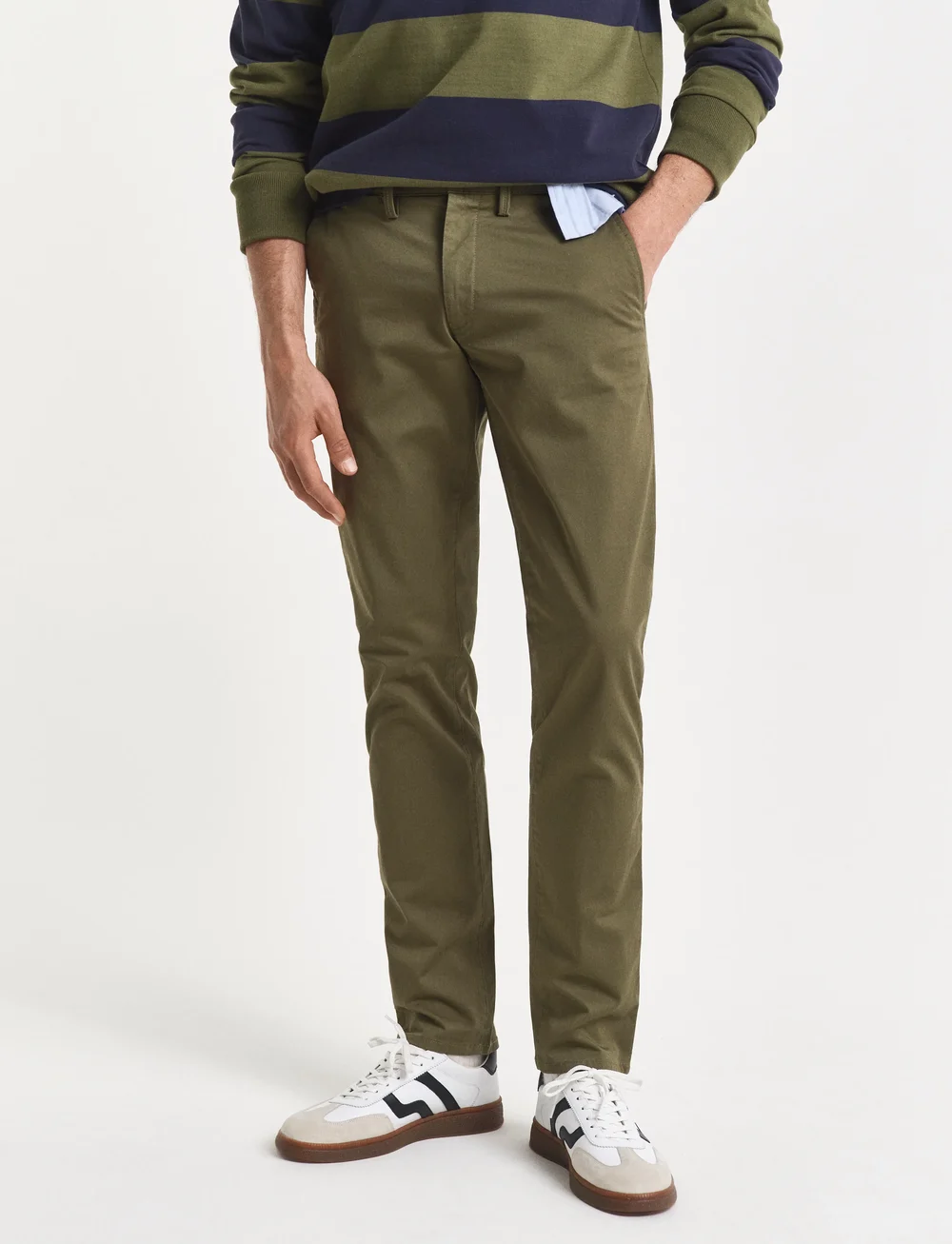 GANT - SLIM TWILL CHINOS - pantalons chino - moss green - 5