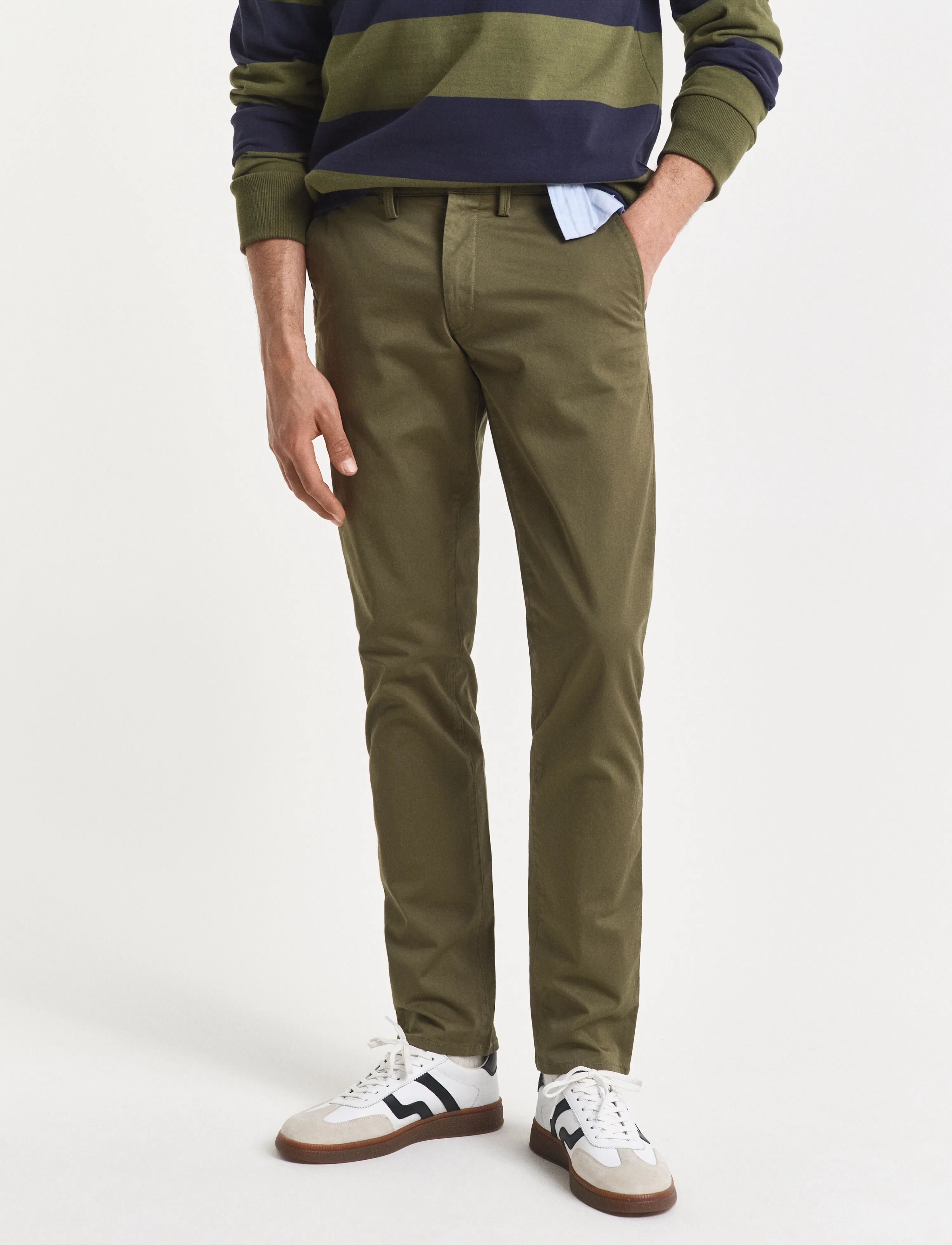 Gant - SLIM TWILL CHINOS - chinos - moss green - 5