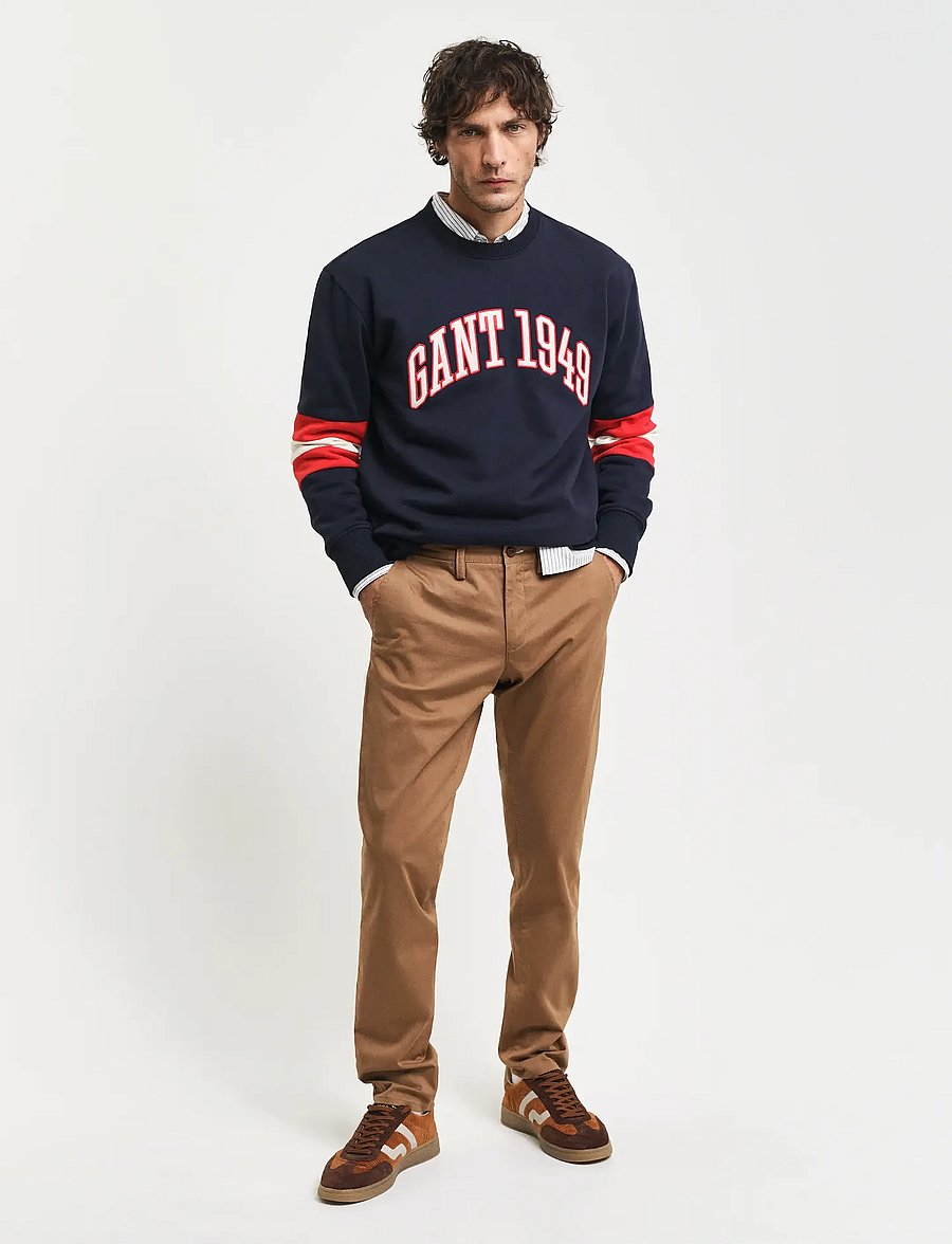 Gant - SLIM TWILL CHINOS - chinos - roasted walnut - 0