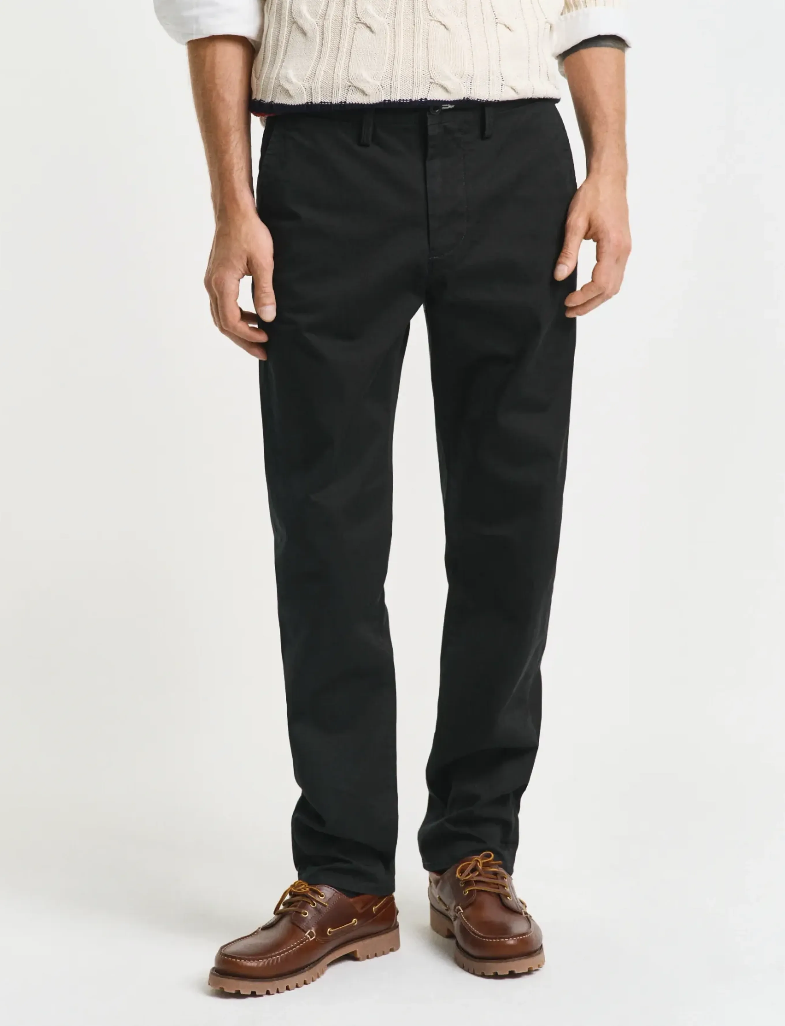 Gant Regular Twill Chinos, 30 x 30, Trousers, Schwarz - Männerswear
