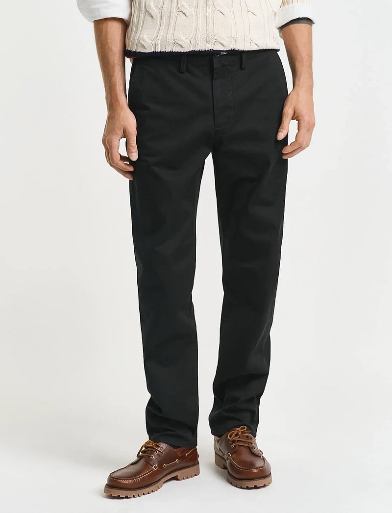 Gant - REGULAR TWILL CHINOS - chino püksid - black - 0