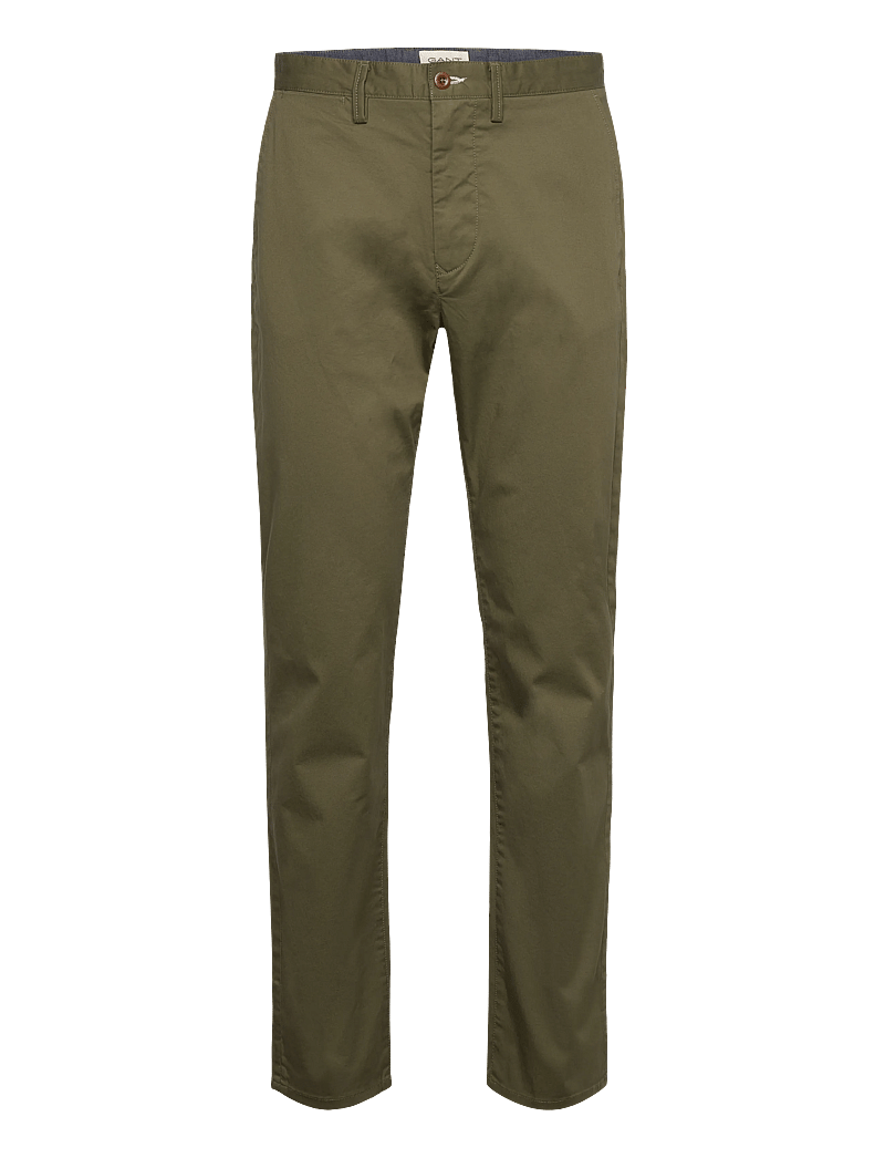 Gant - REGULAR TWILL CHINOS - chino püksid - moss green - 1