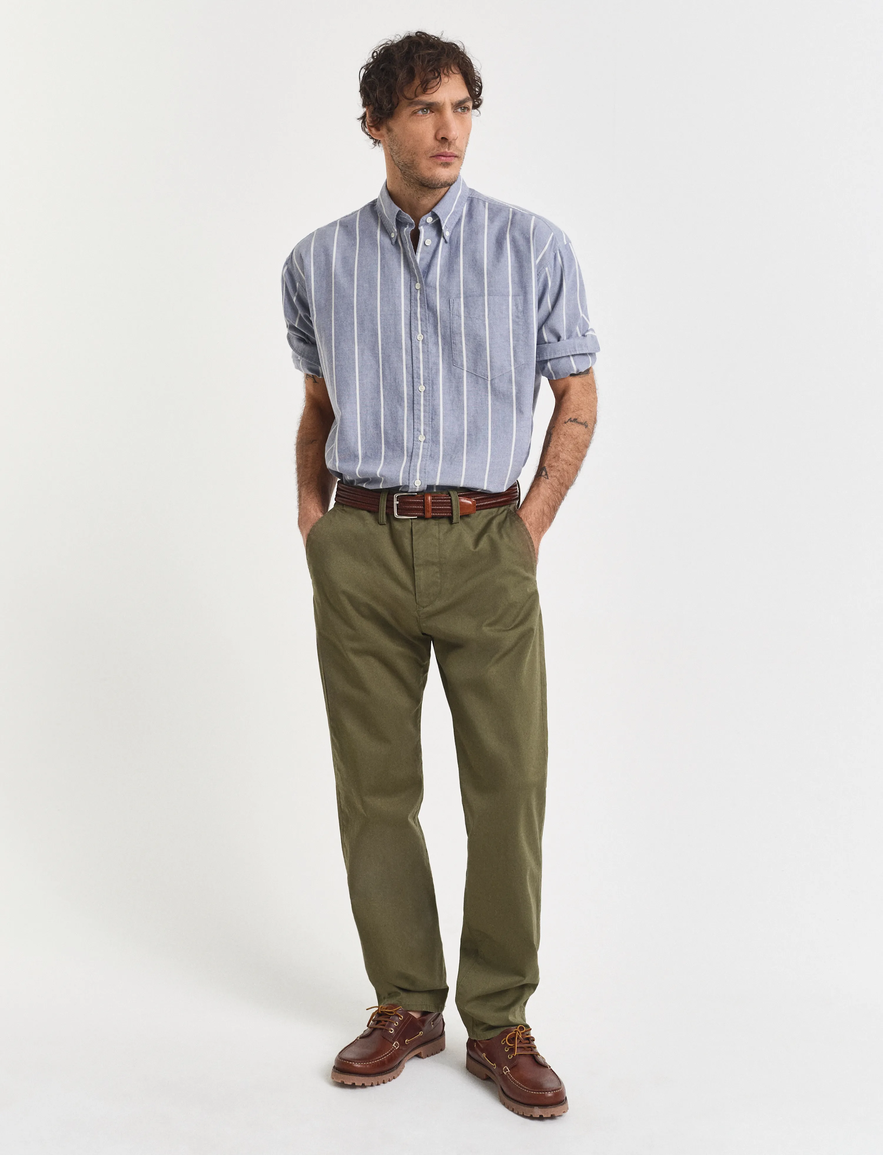 Gant - REGULAR TWILL CHINOS - chinos - moss green - 0