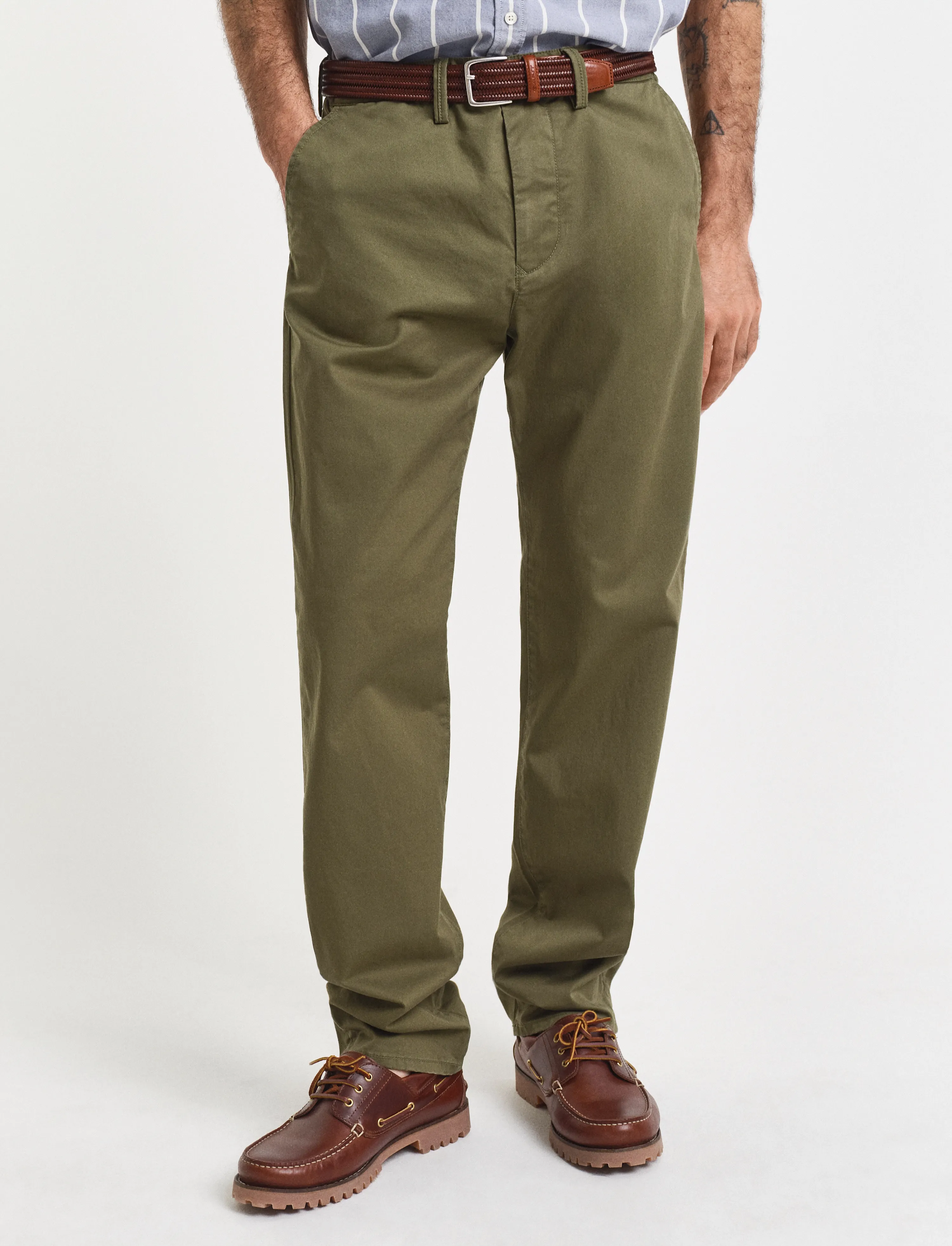 Gant - REGULAR TWILL CHINOS - chinos - moss green - 4