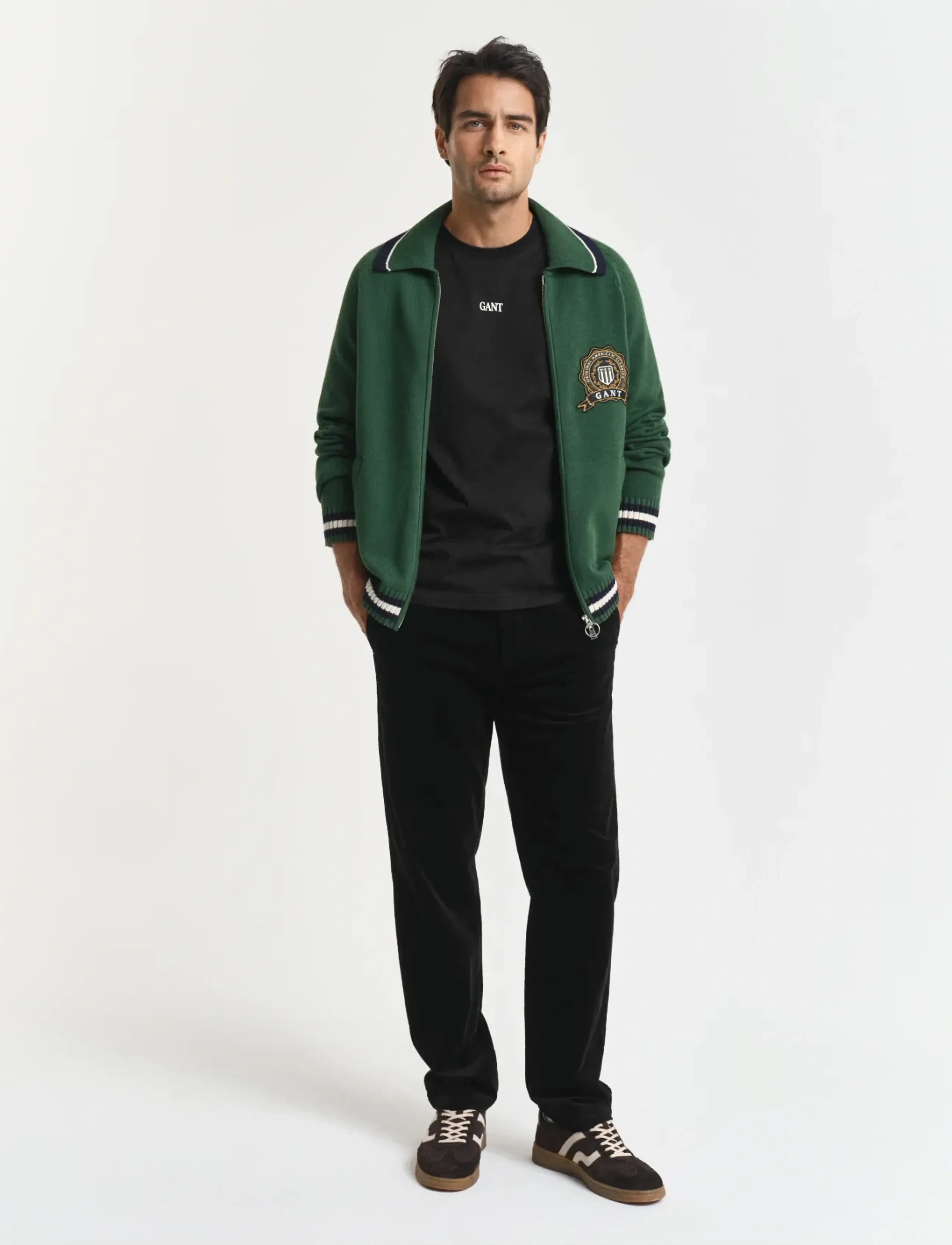 GANT REGULAR CORD CHINOS - Hosen - BLACK / black