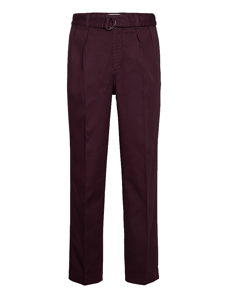GANT - BELTED PLEAT CHINOS - chinos - dark mahogany - 0
