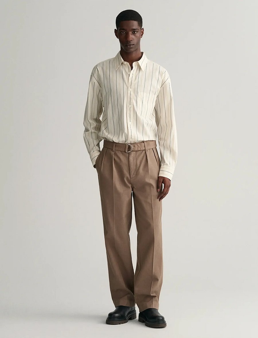 Gant - BELTED PLEAT CHINOS - chino's - desert brown - 5