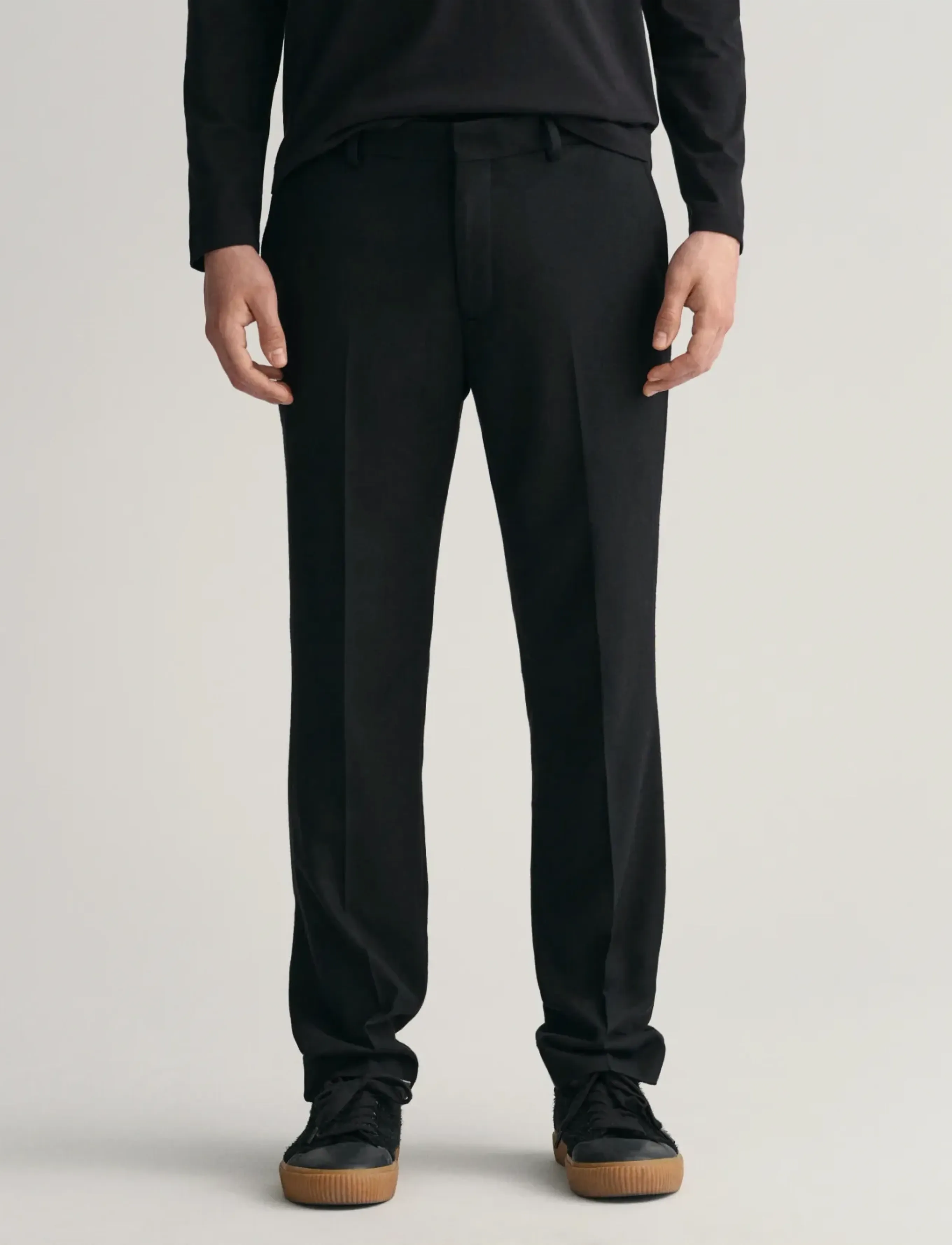 GANT - SLIM FLANNEL PANTS - black - 0
