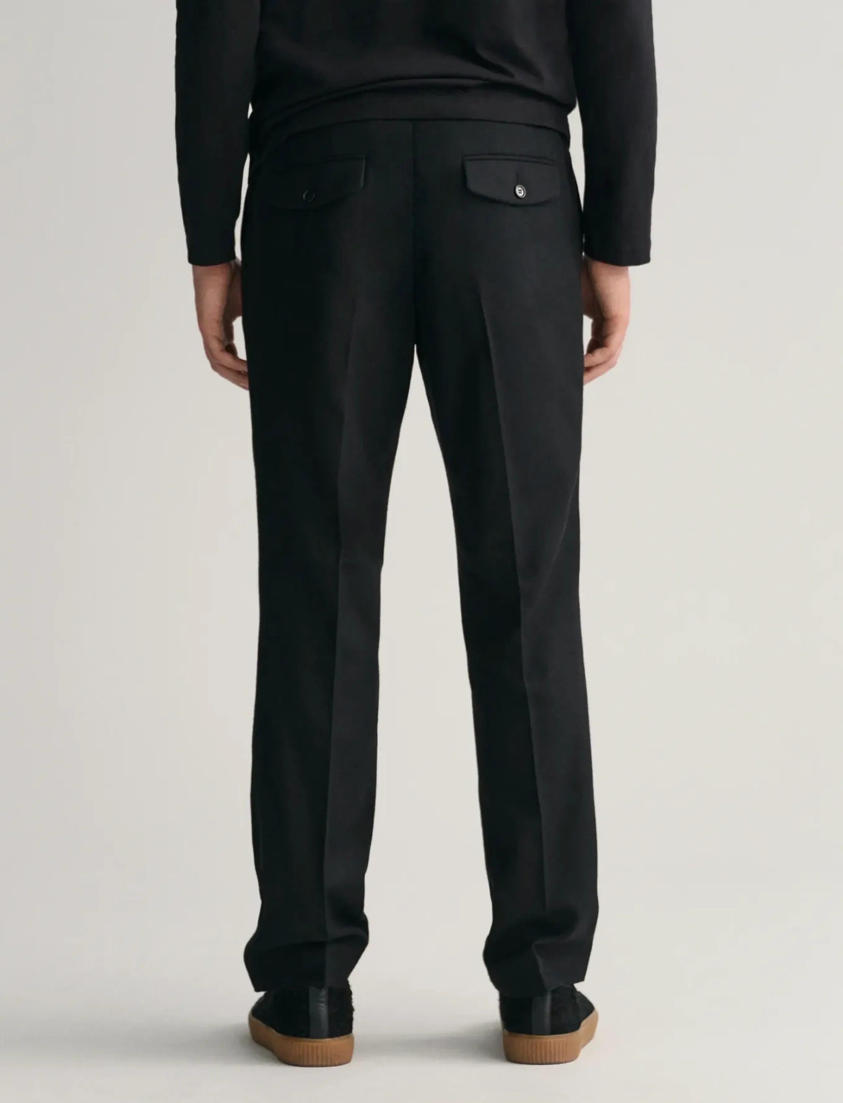 GANT - SLIM FLANNEL PANTS - black - 3