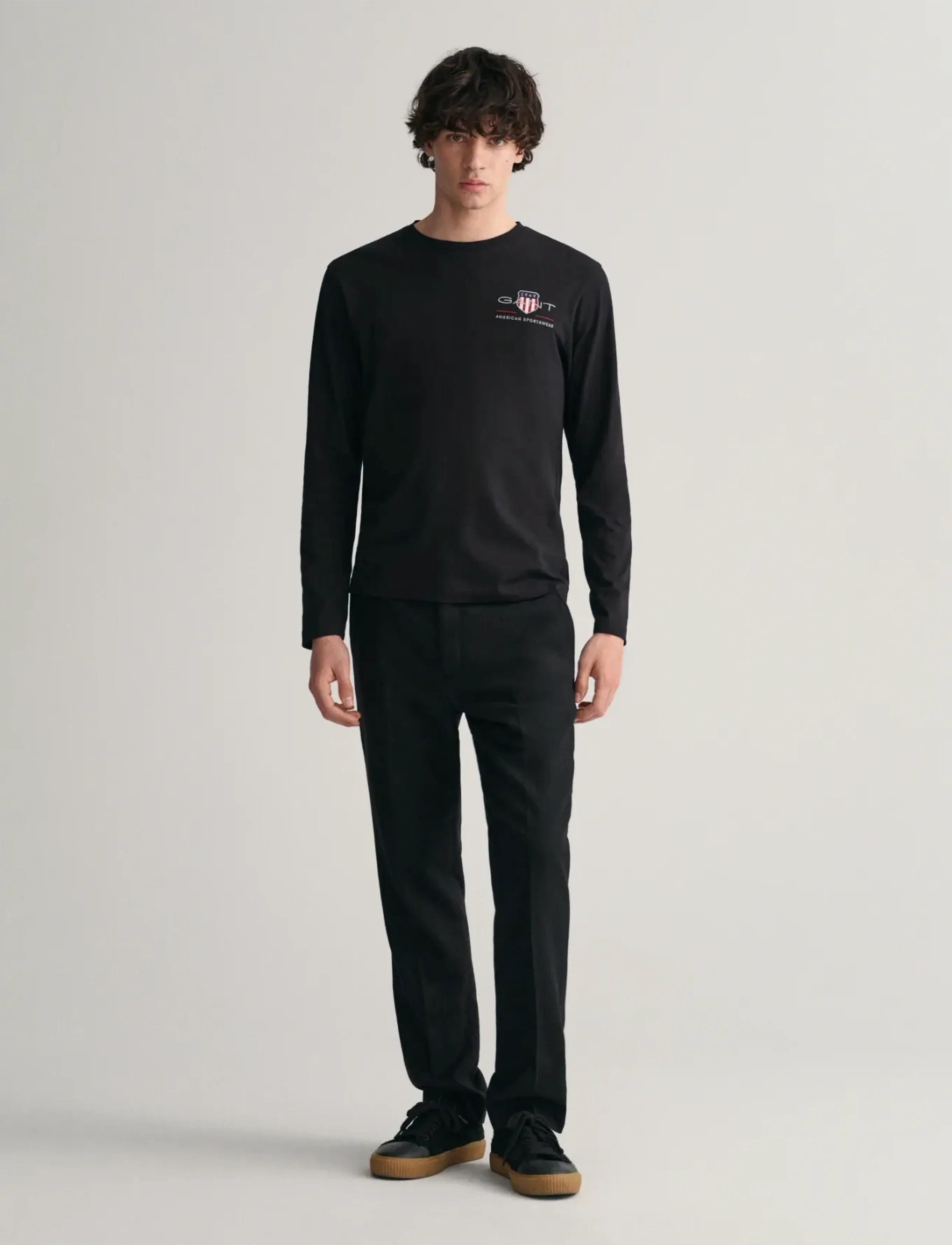 GANT - SLIM FLANNEL PANTS - black - 4