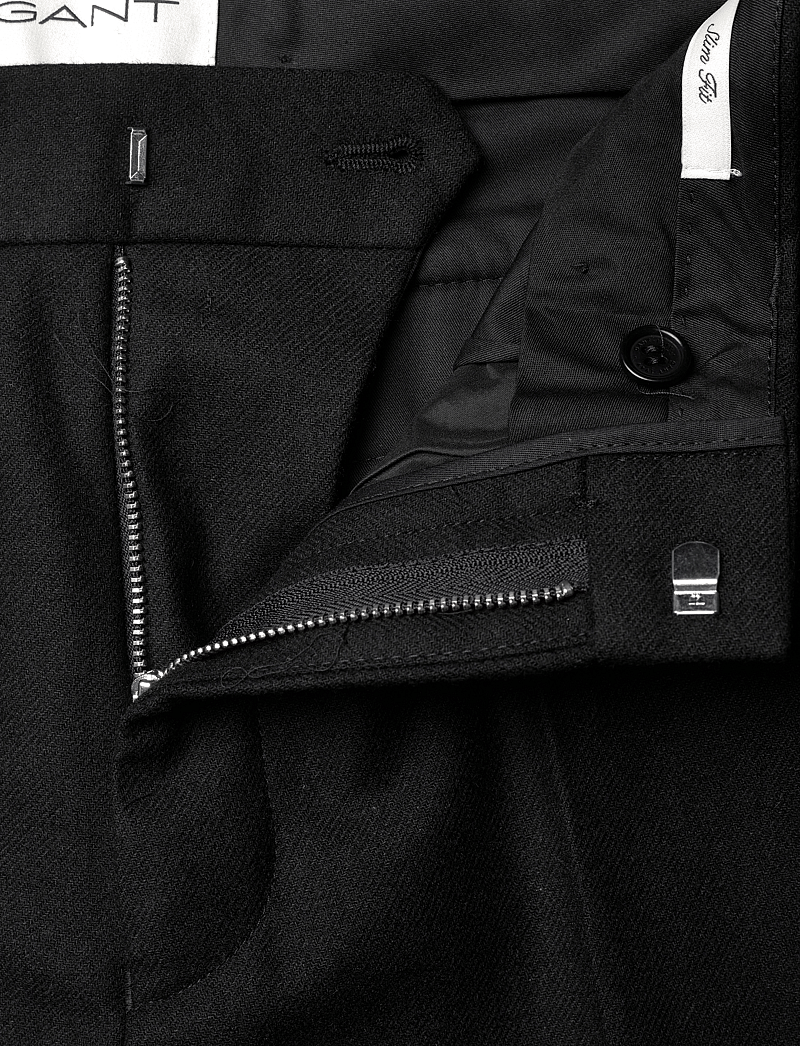 GANT - SLIM FLANNEL PANTS - chinos - black - 3
