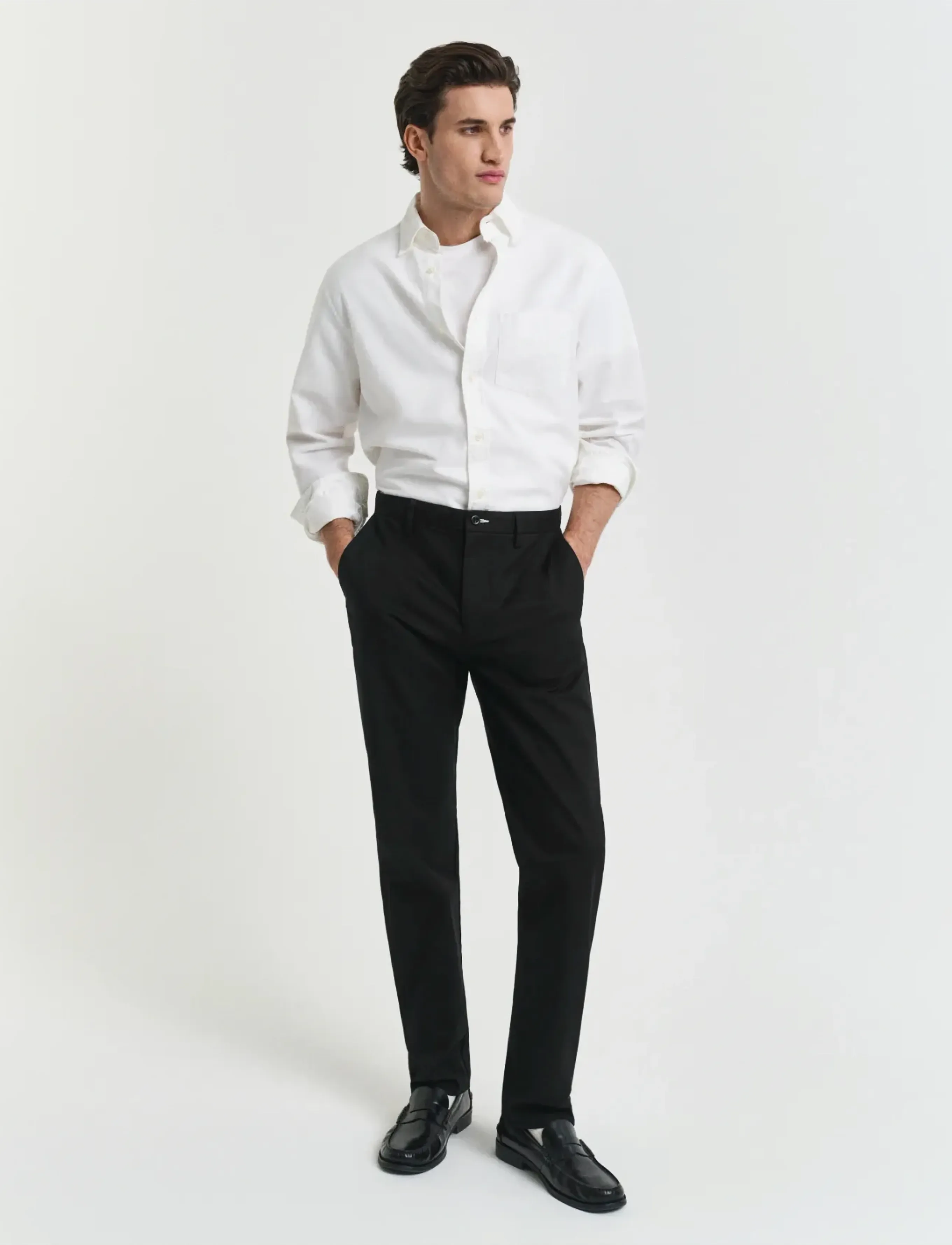 GANT REGULAR CHINOS - Hosen - BLACK / black