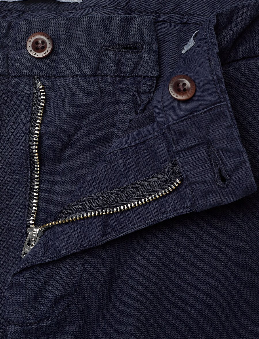 Gant - REG DOBBY STRUCTURE CHINOS - pantalons chino - evening blue - 3
