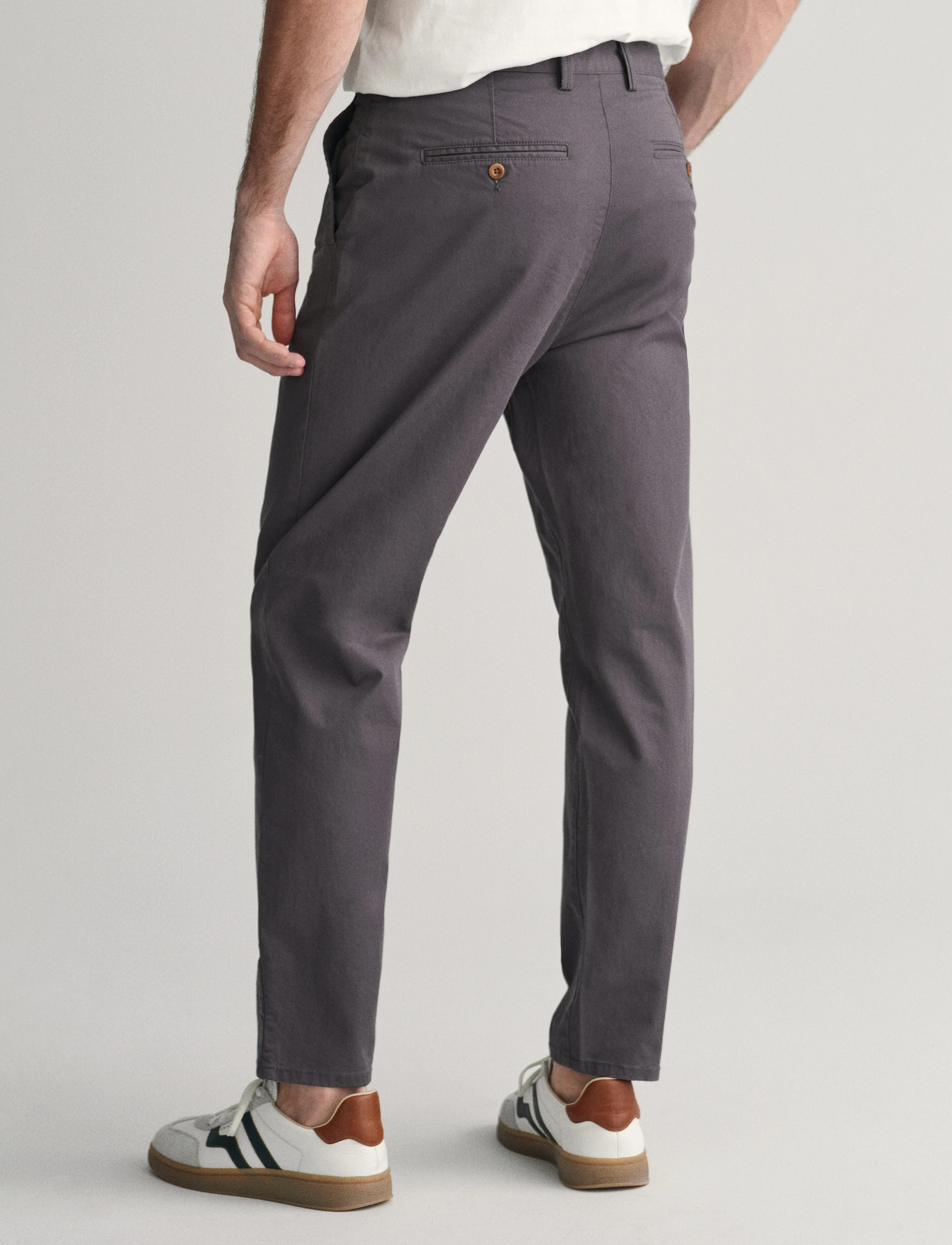 GANT - TAPERED TWILL CHINOS - antracite - 3