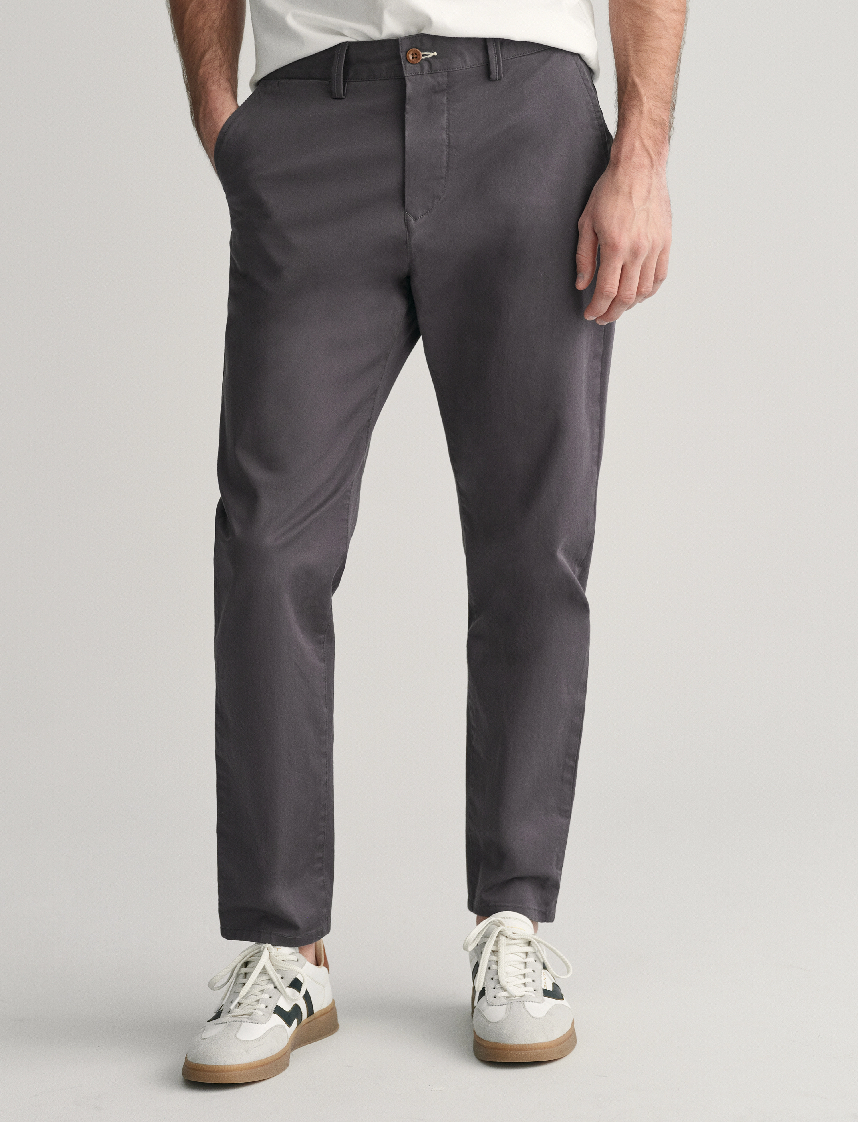 GANT - TAPERED TWILL CHINOS - antracite - 4
