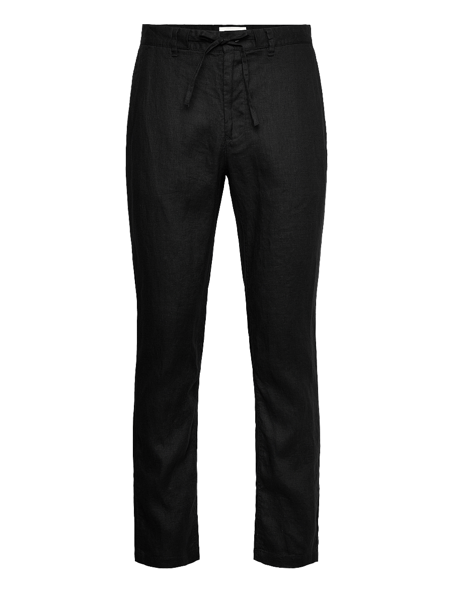 Gant - RELAXED LINEN DS PANTS - linnebyxor - black - 1