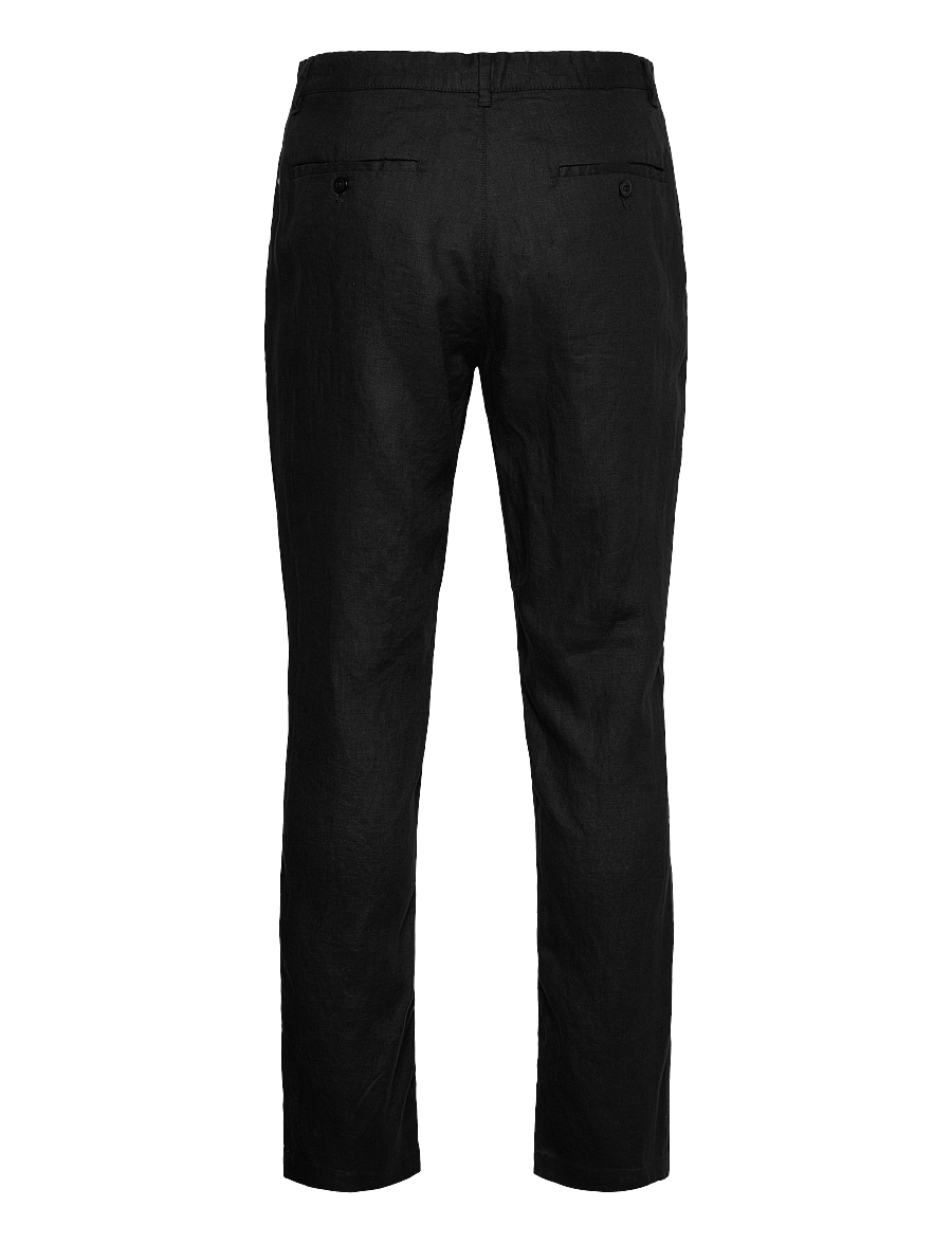 Gant - RELAXED LINEN DS PANTS - linnebyxor - black - 2