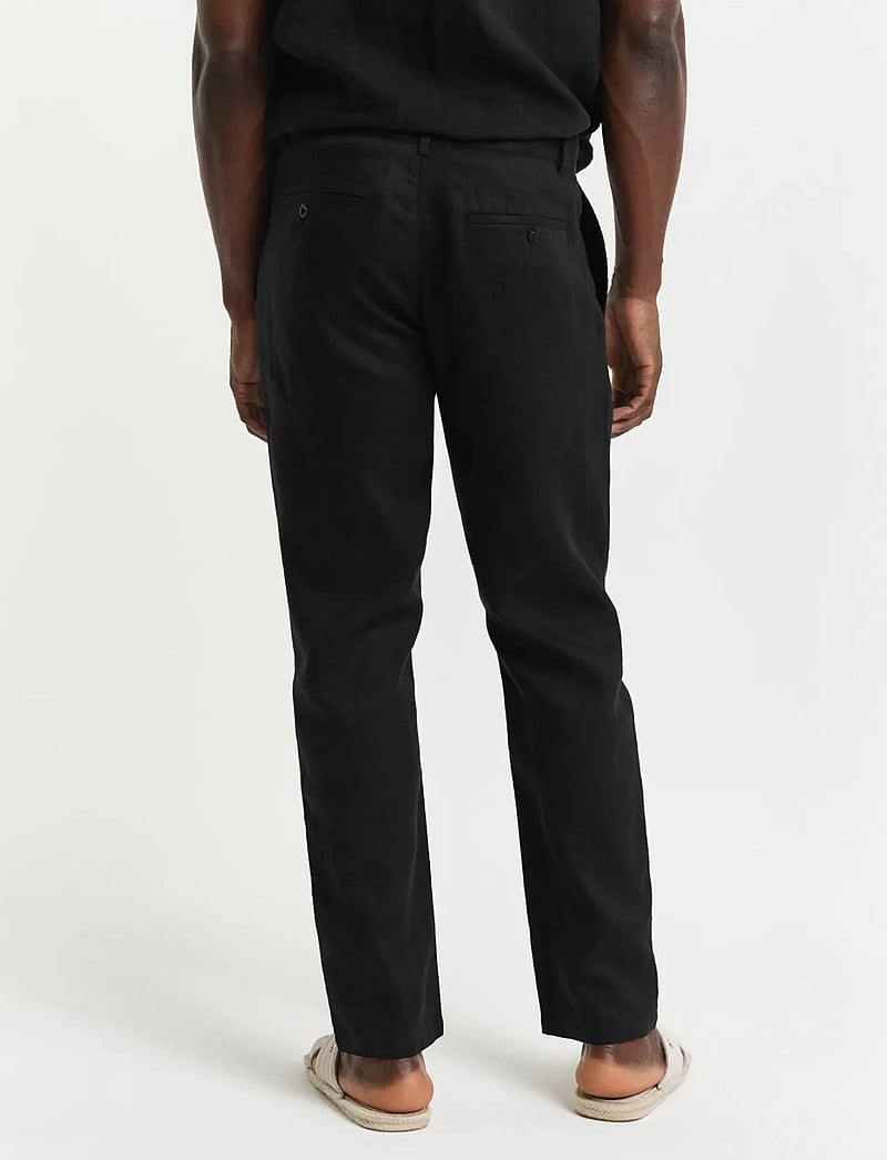 Gant - RELAXED LINEN DS PANTS - leinenhosen - black - 3