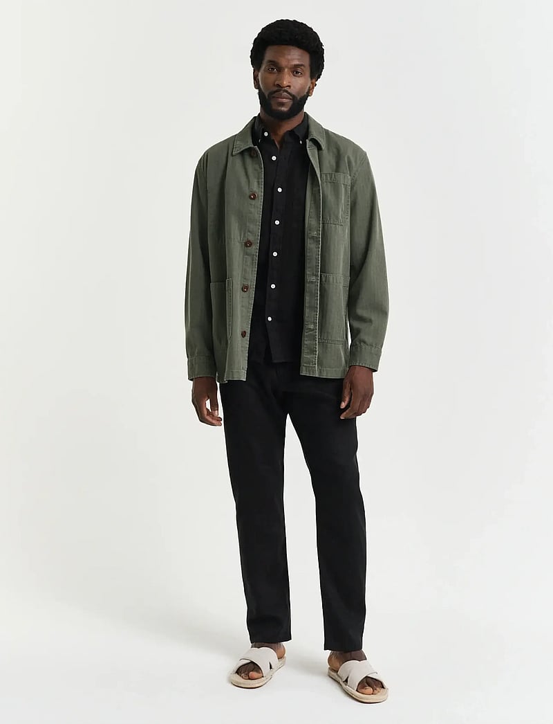 Gant - RELAXED LINEN DS PANTS - leinenhosen - black - 5