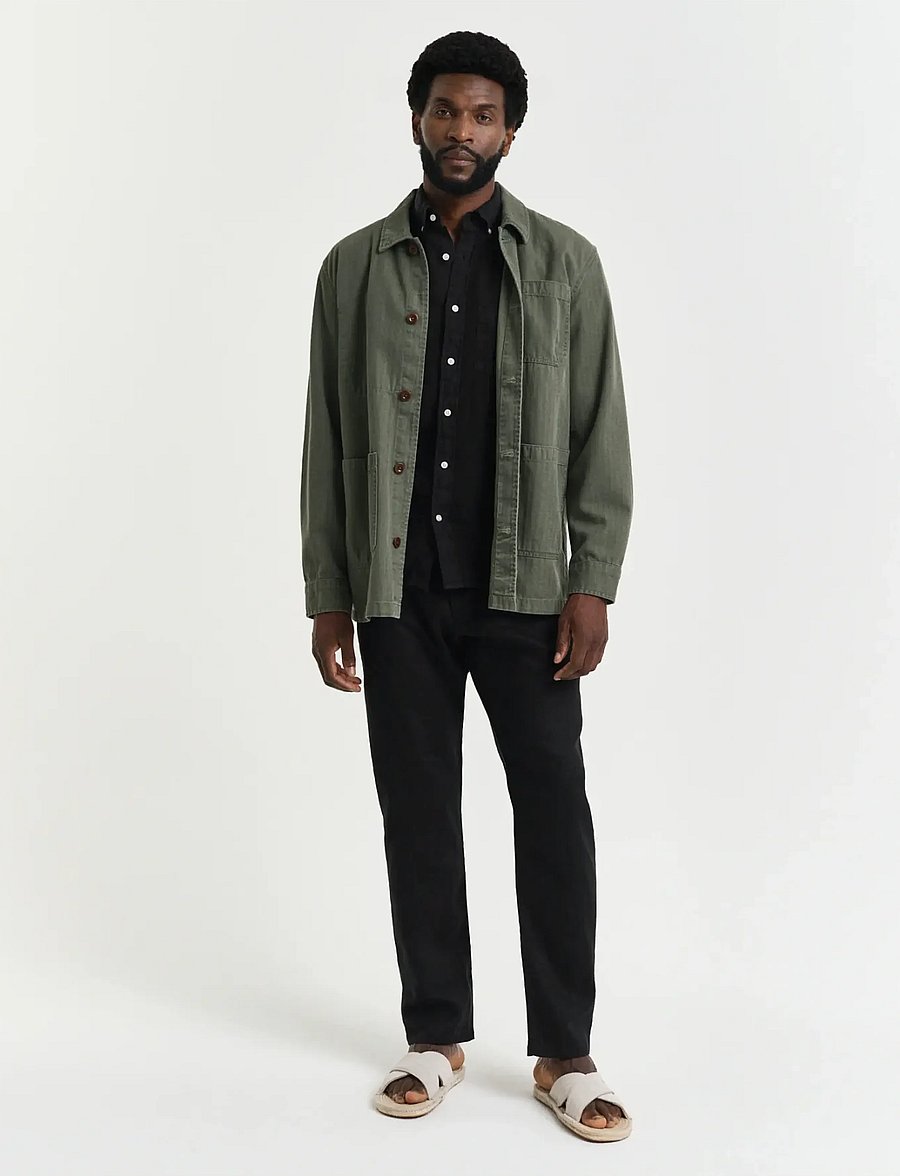 Gant - RELAXED LINEN DS PANTS - linnebyxor - black - 5