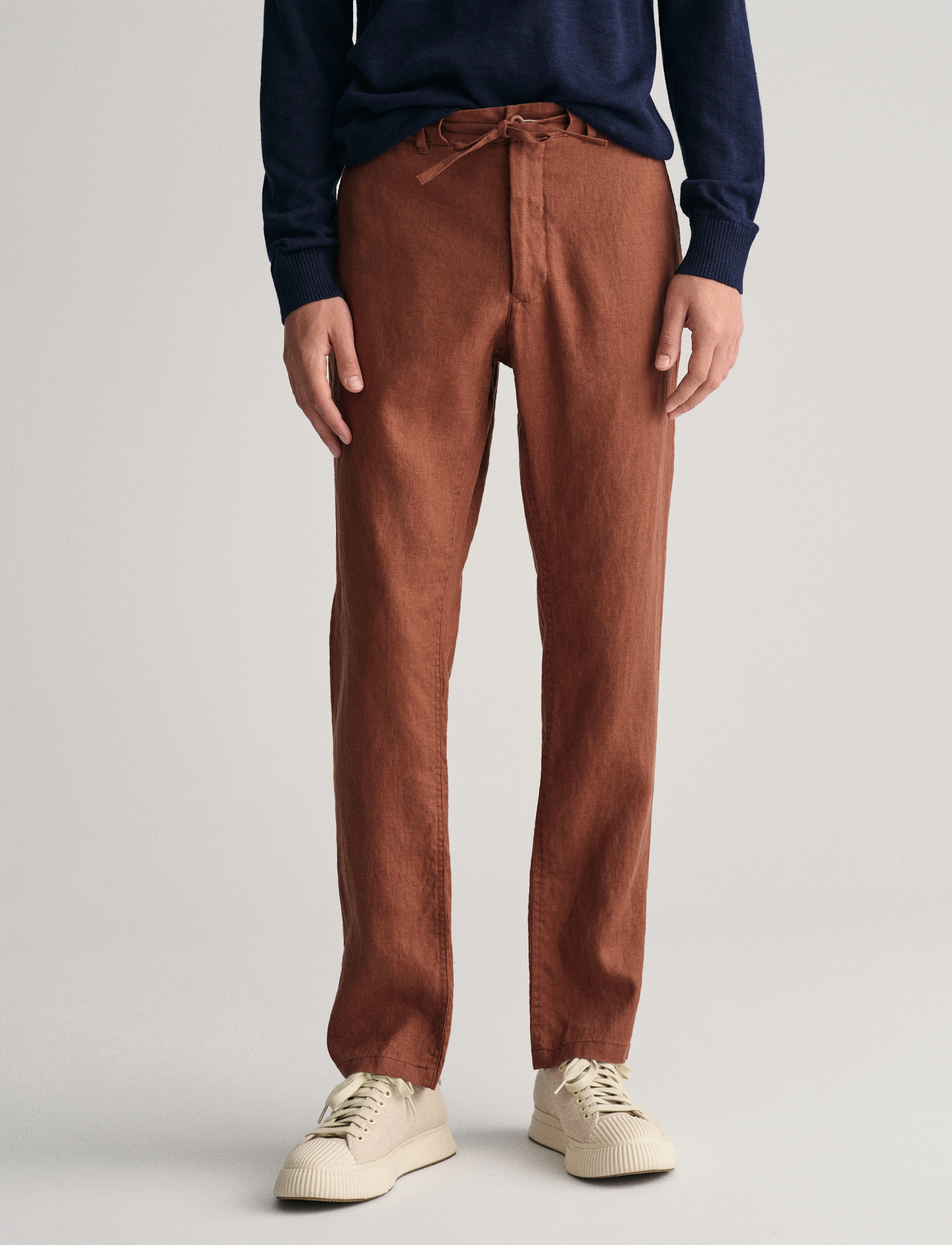 Gant - RELAXED LINEN DS PANTS - leinenhosen - cognac brown - 4