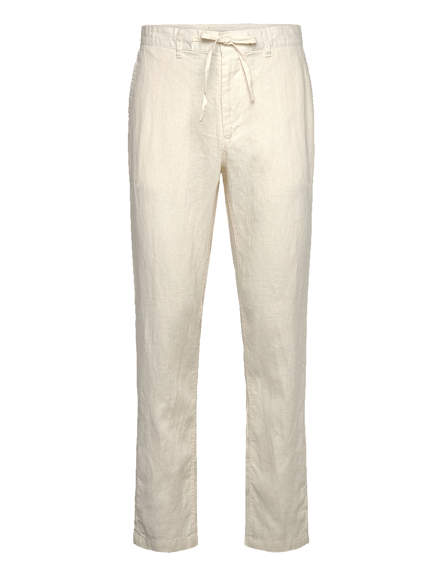 Gant - RELAXED LINEN DS PANTS - linnebyxor - cream - 1