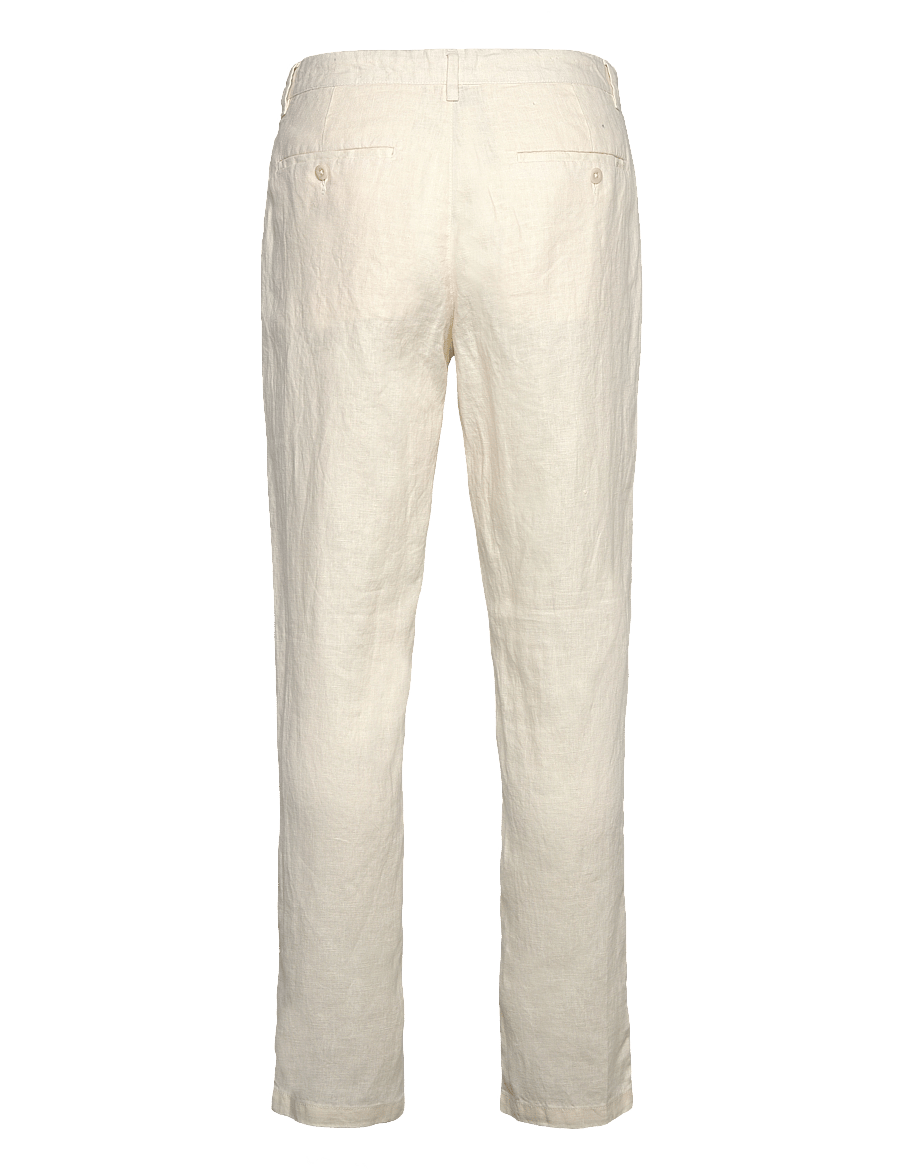 Gant - RELAXED LINEN DS PANTS - linnebyxor - cream - 2