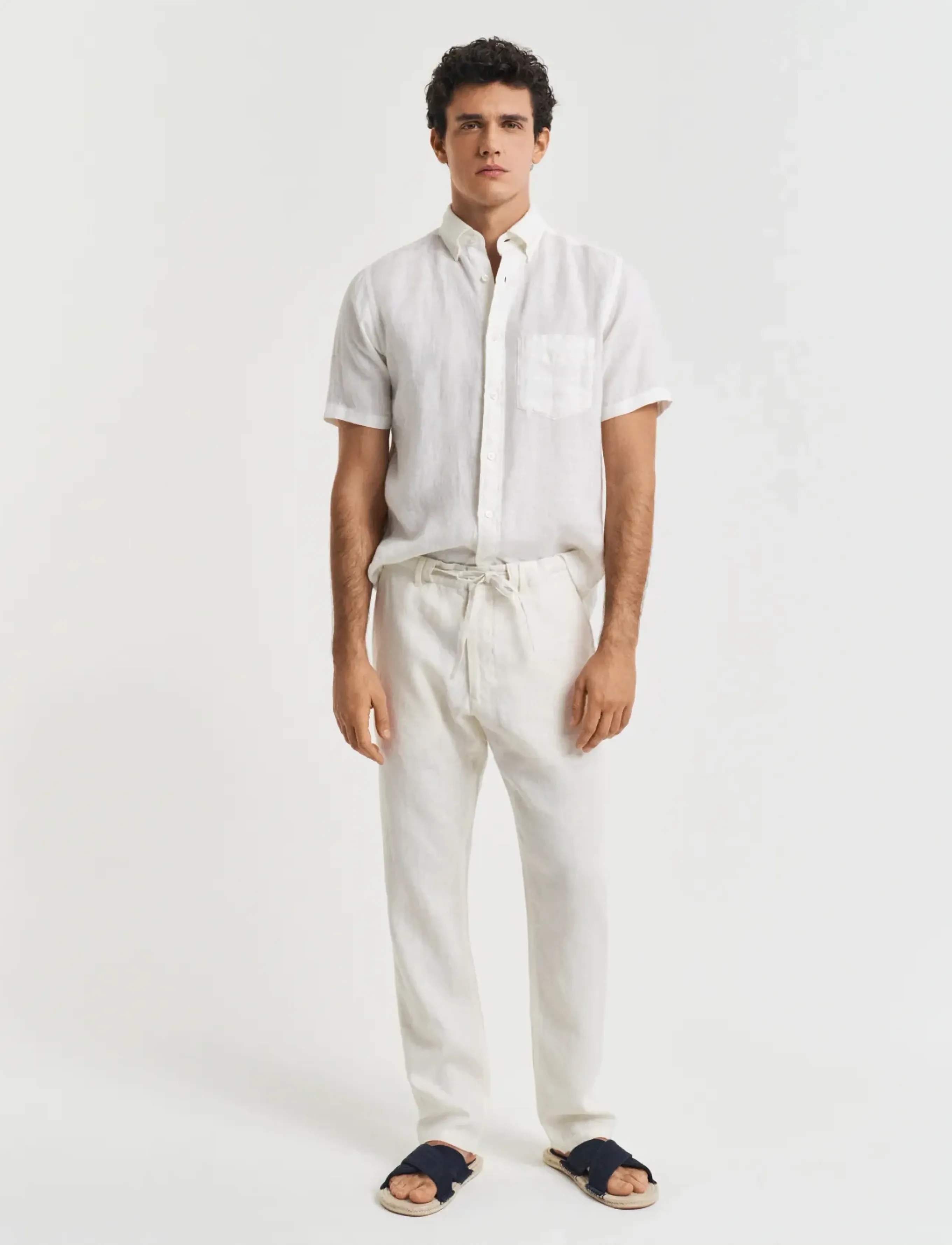 Gant - RELAXED LINEN DS PANTS - linased püksid - cream - 4