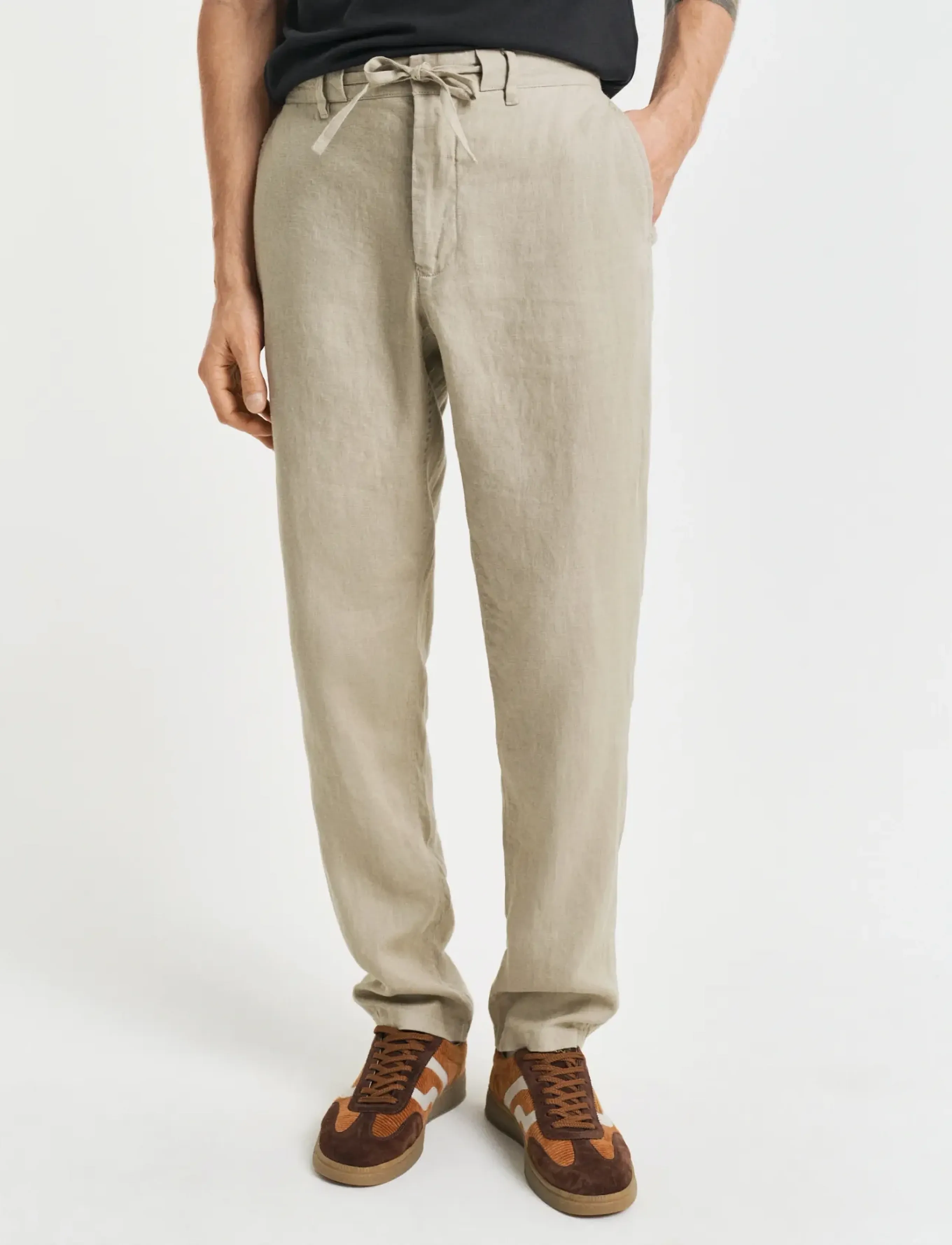 Gant RELAXED LINEN DS PANTS - Hosen - DRY SAND / beige