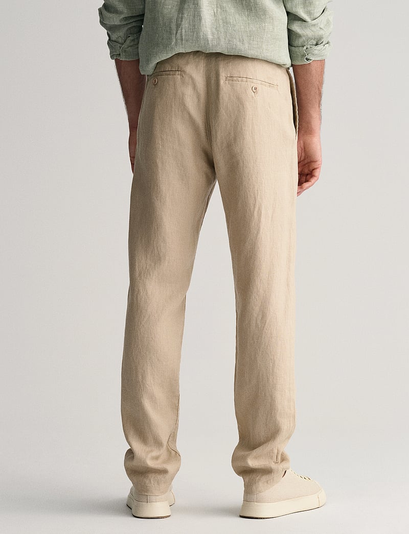 GANT - RELAXED LINEN DS PANTS - leinenhosen - dry sand - 3