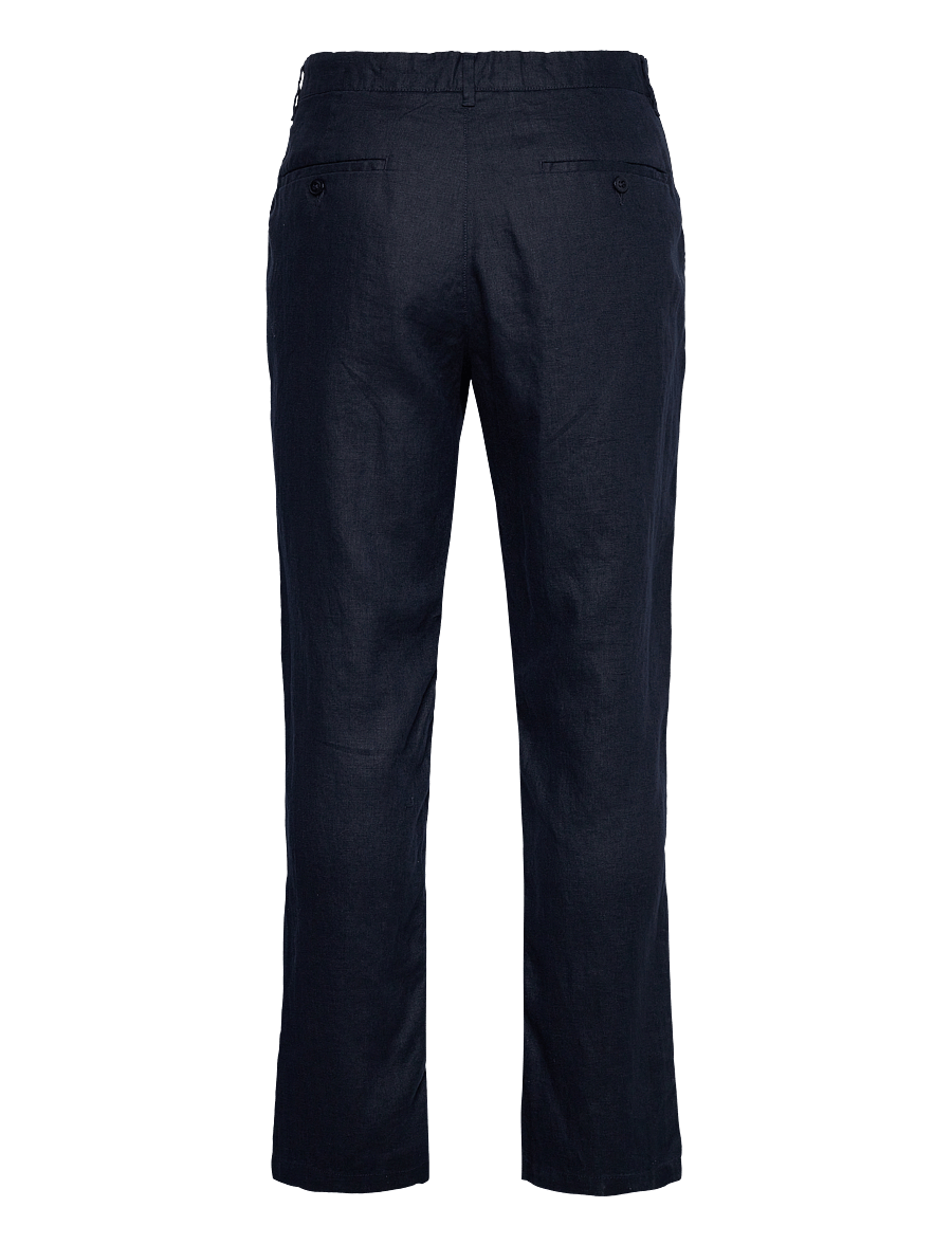 Gant - RELAXED LINEN DS PANTS - pantalons en lin - evening blue - 2
