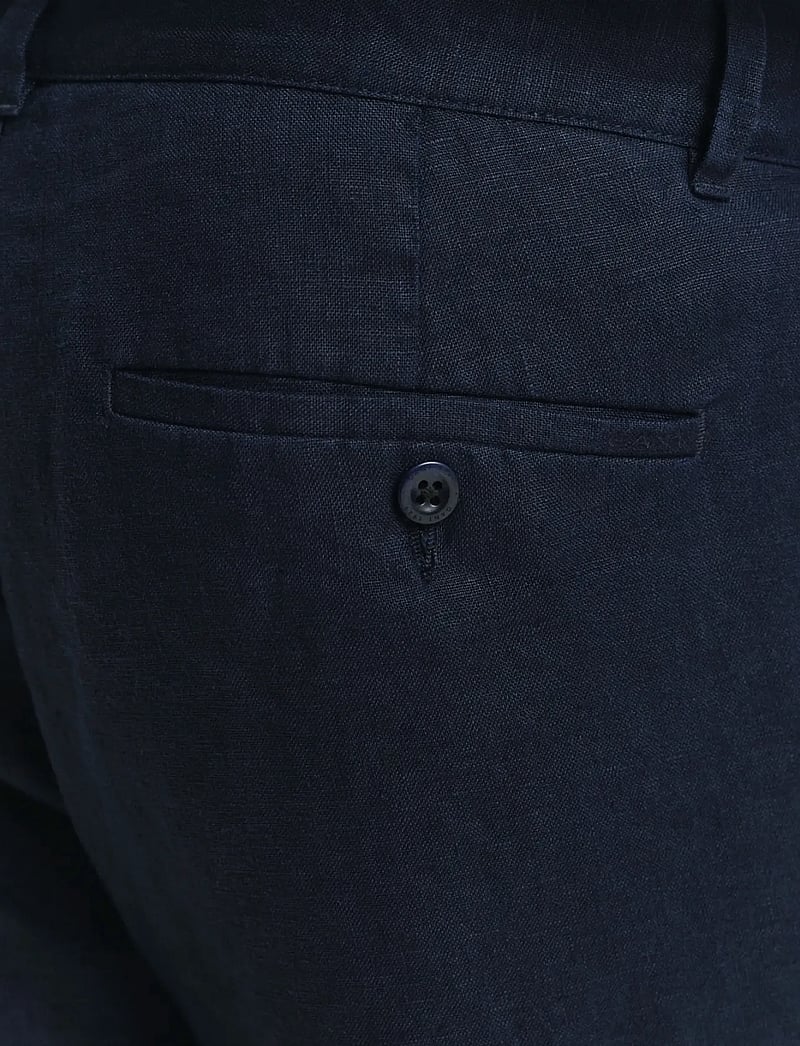 GANT - RELAXED LINEN DS PANTS - leinenhosen - evening blue - 4