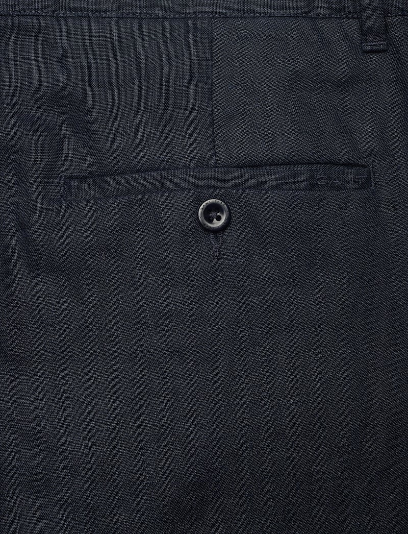 GANT - RELAXED LINEN DS PANTS - hørbukser - evening blue - 4