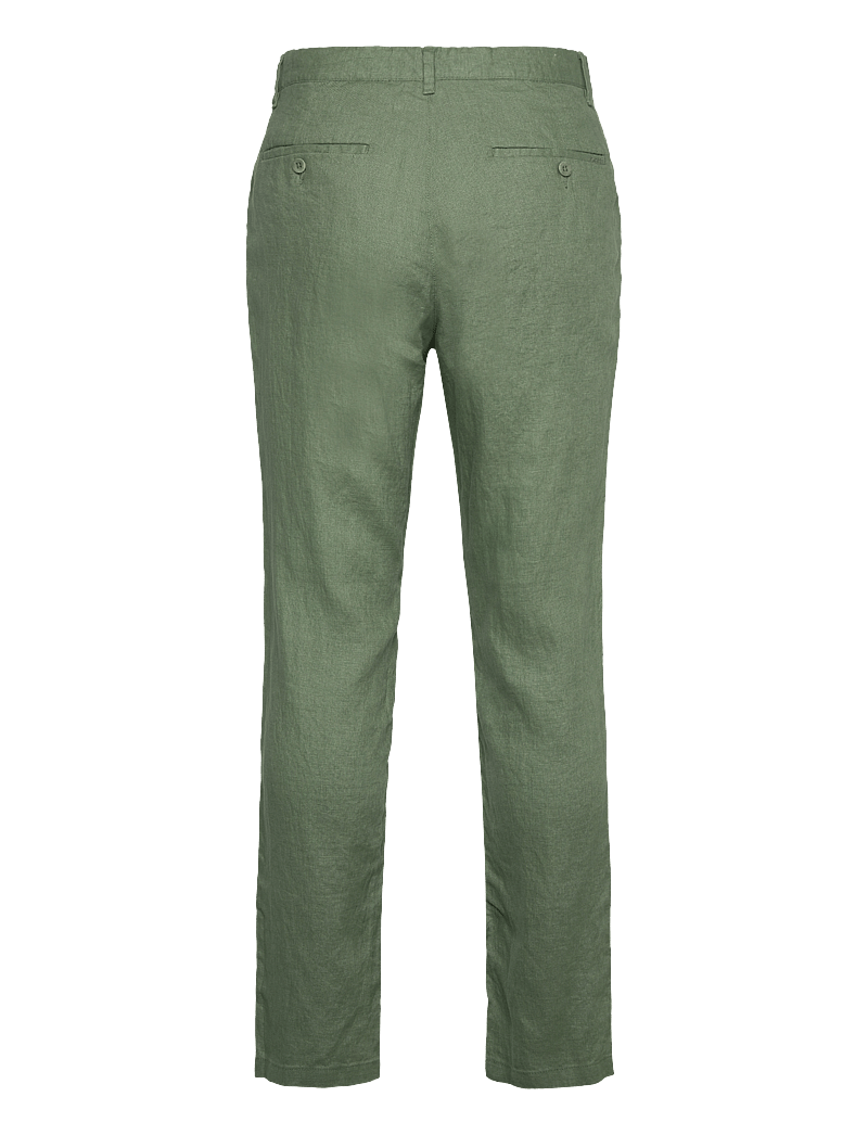GANT - RELAXED LINEN DS PANTS - linnebyxor - kalamata green - 1