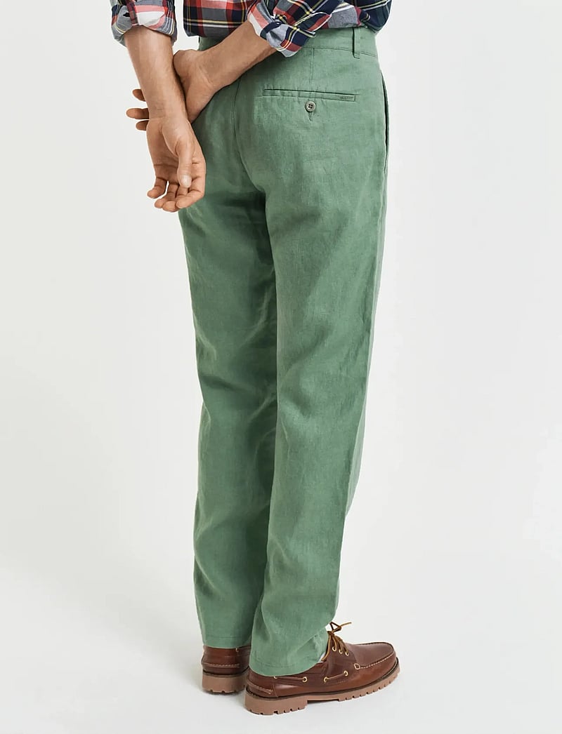 Gant - RELAXED LINEN DS PANTS - leinenhosen - kalamata green - 3
