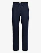 RELAXED LINEN DS PANTS - MARINE