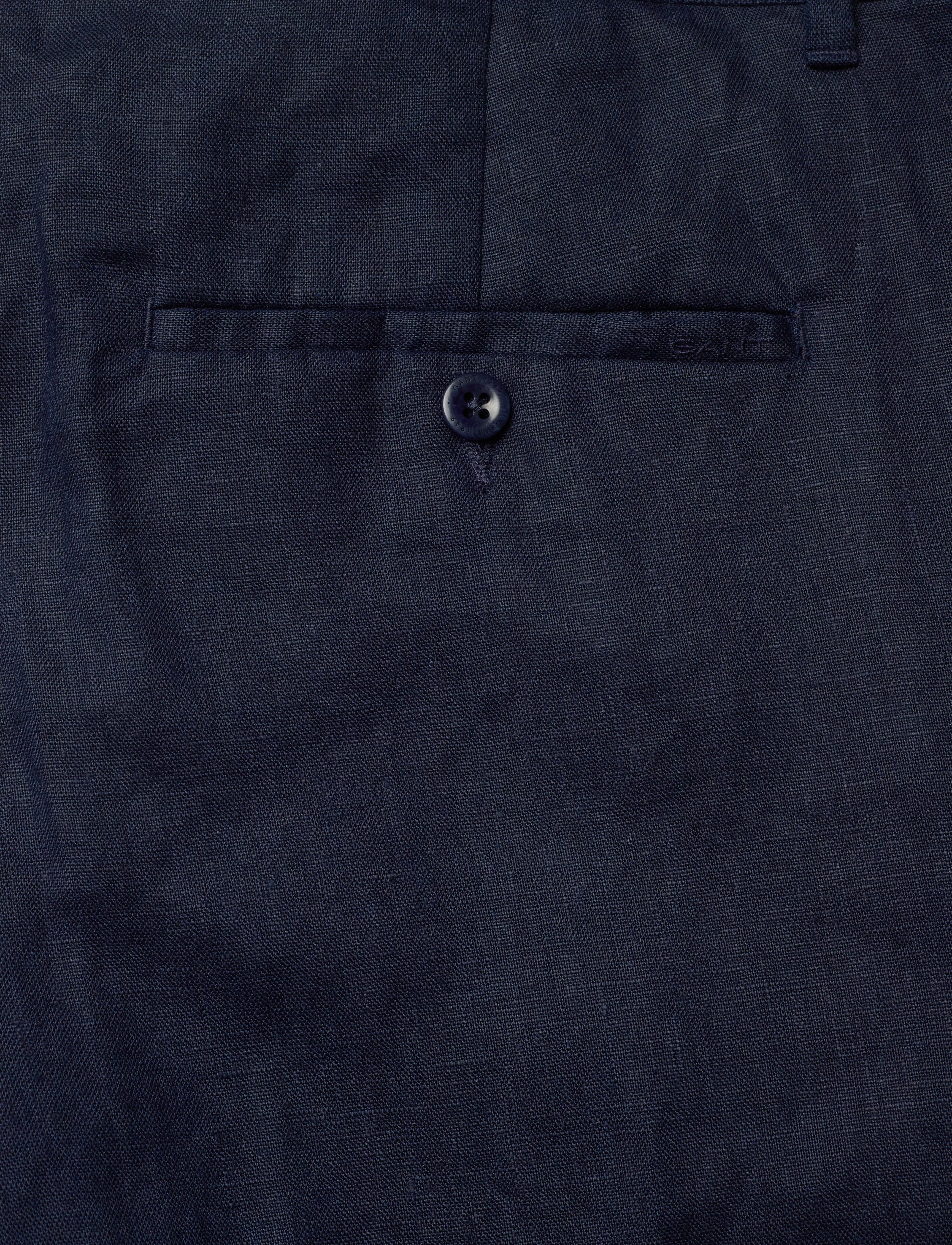 Gant - RELAXED LINEN DS PANTS - leinenhosen - marine - 4