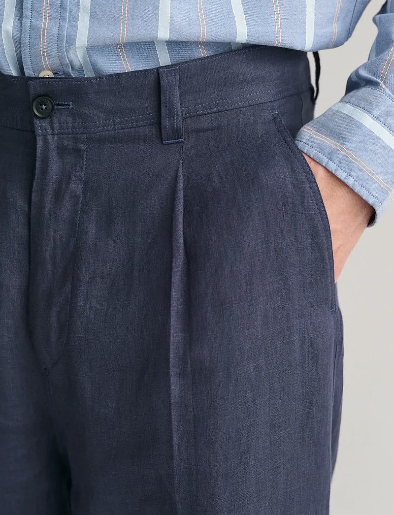 GANT - LINEN SUIT PANTS - formell - dusty blue sea - 4