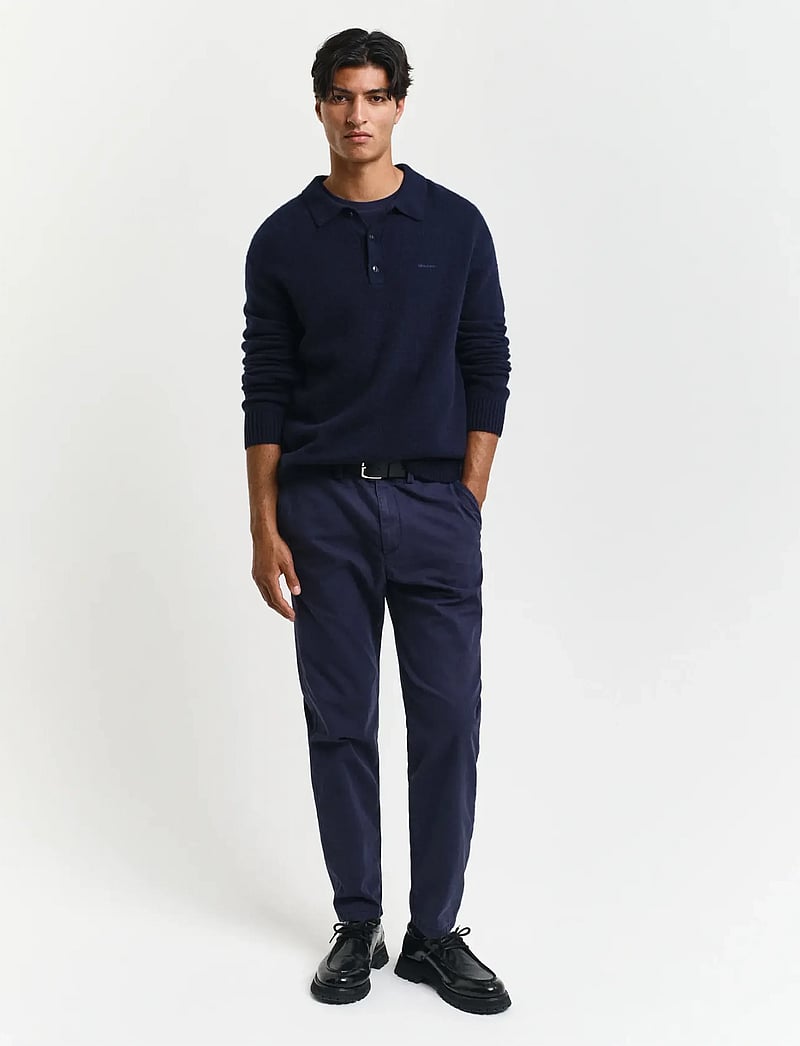 GANT - REG TAPERED CANVAS CHINOS - chinos - evening blue - 0