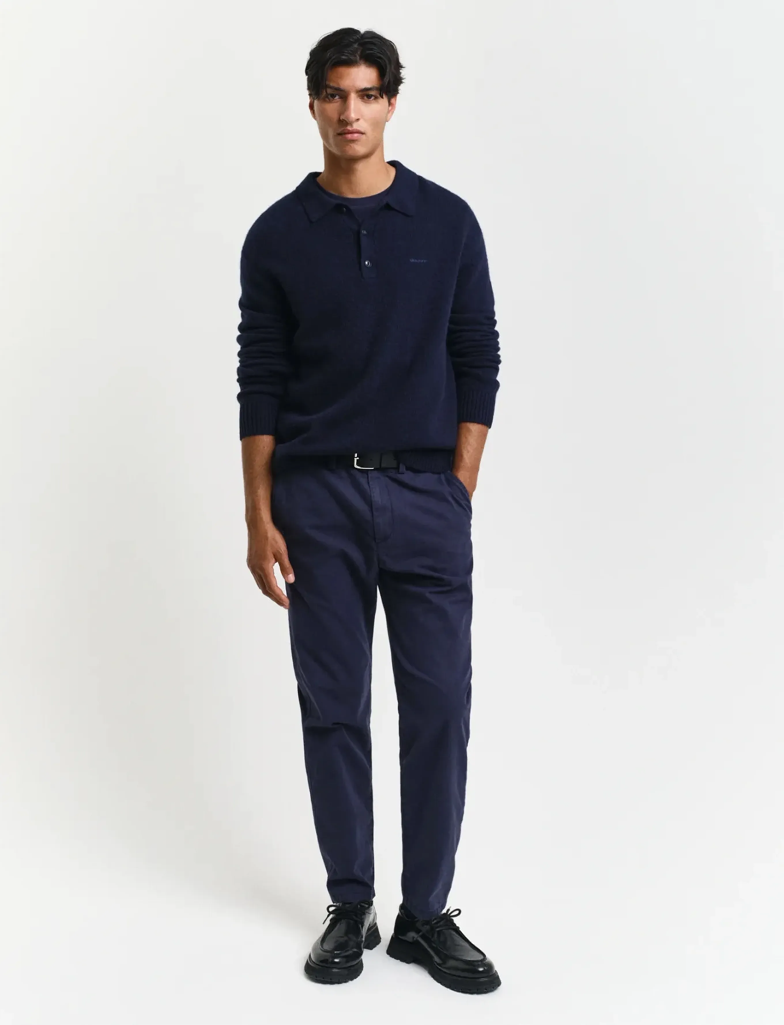 Gant REG TAPERED CANVAS CHINOS - Bukser - EVENING BLUE / blue