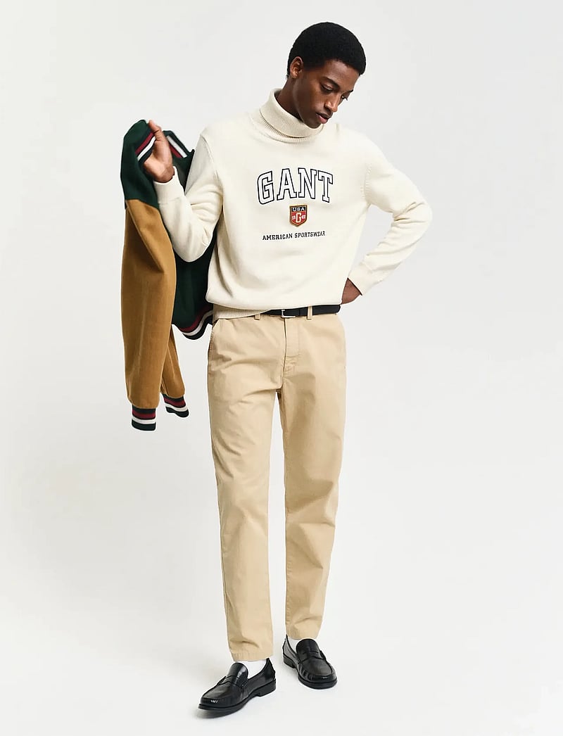 GANT - REG TAPERED CANVAS CHINOS - chinos - oak beige - 0