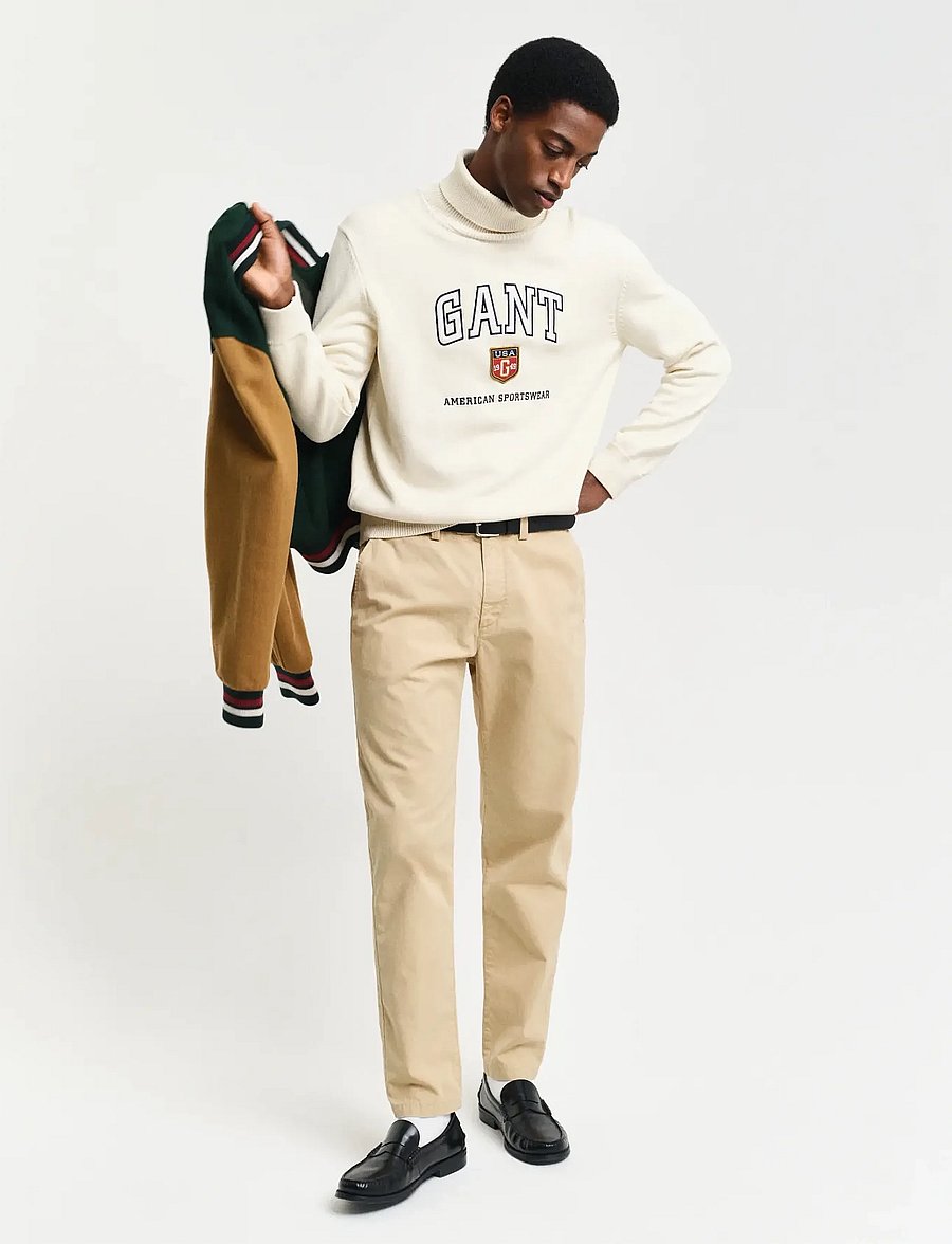Gant - REG TAPERED CANVAS CHINOS - chino püksid - oak beige - 0