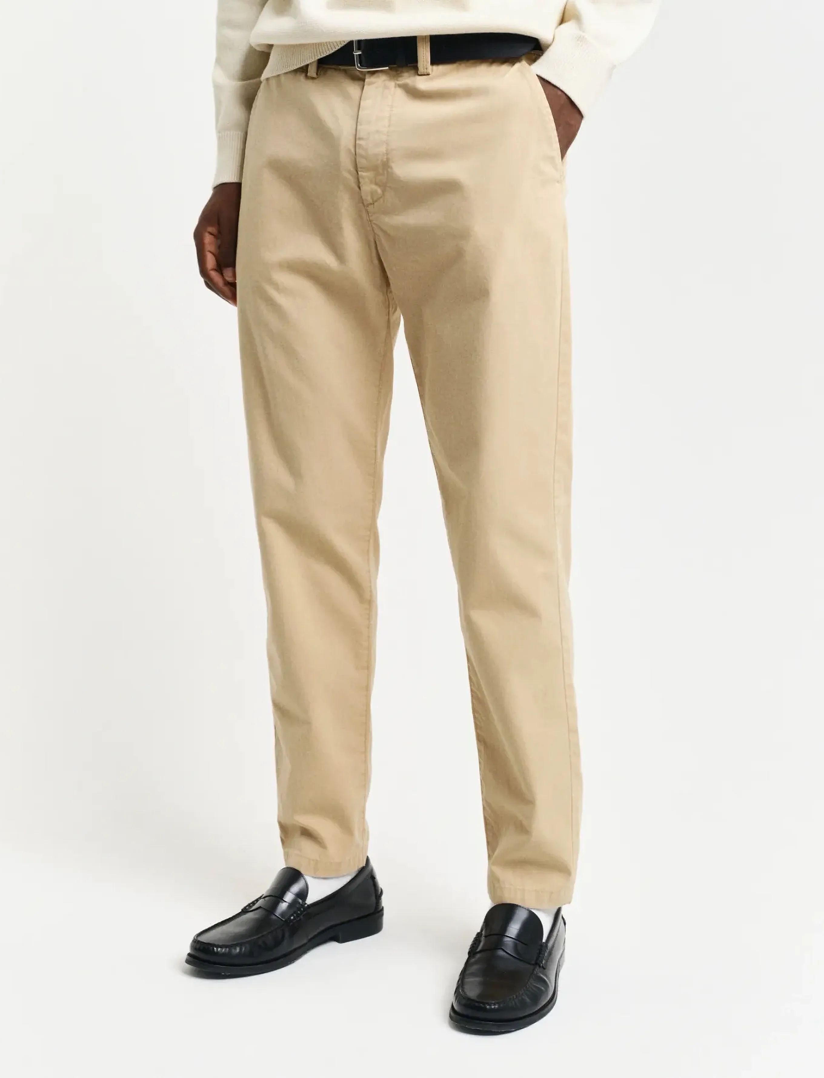 Gant - REG TAPERED CANVAS CHINOS - chino püksid - oak beige - 3