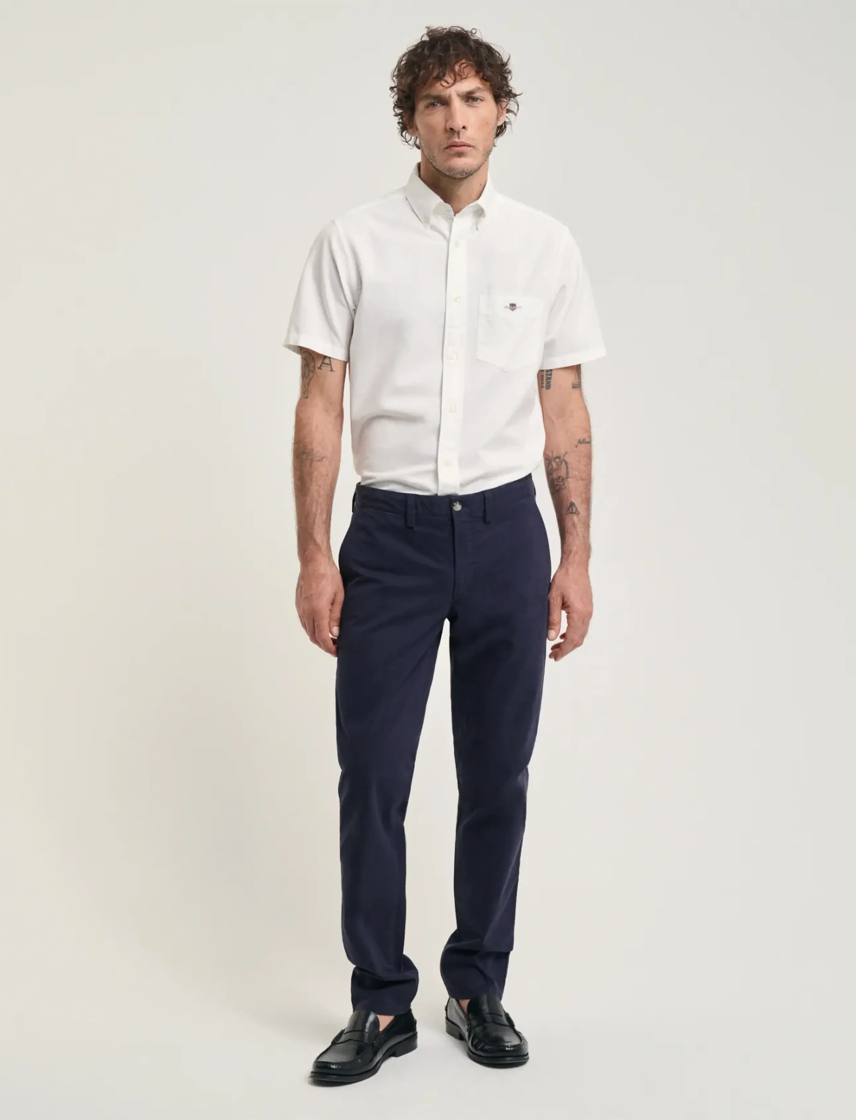GANT SLIM ARCHIVE SHIELD CHINOS - Kläder - EVENING BLUE / navy