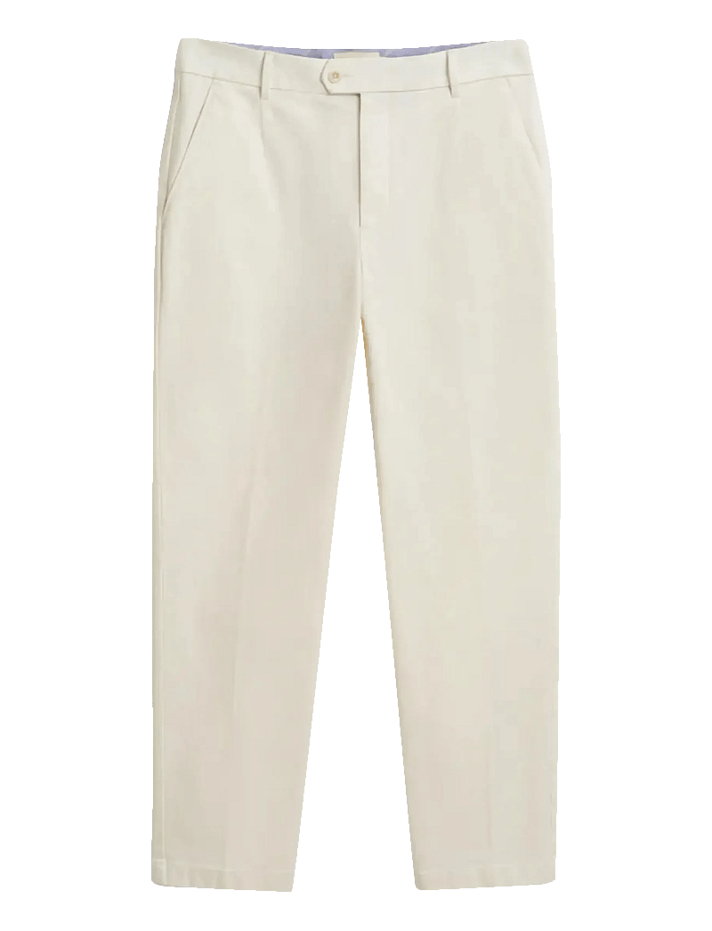 GANT - SLIM TAPERED COTTON TWILL PANTS - business - eggshell - 1