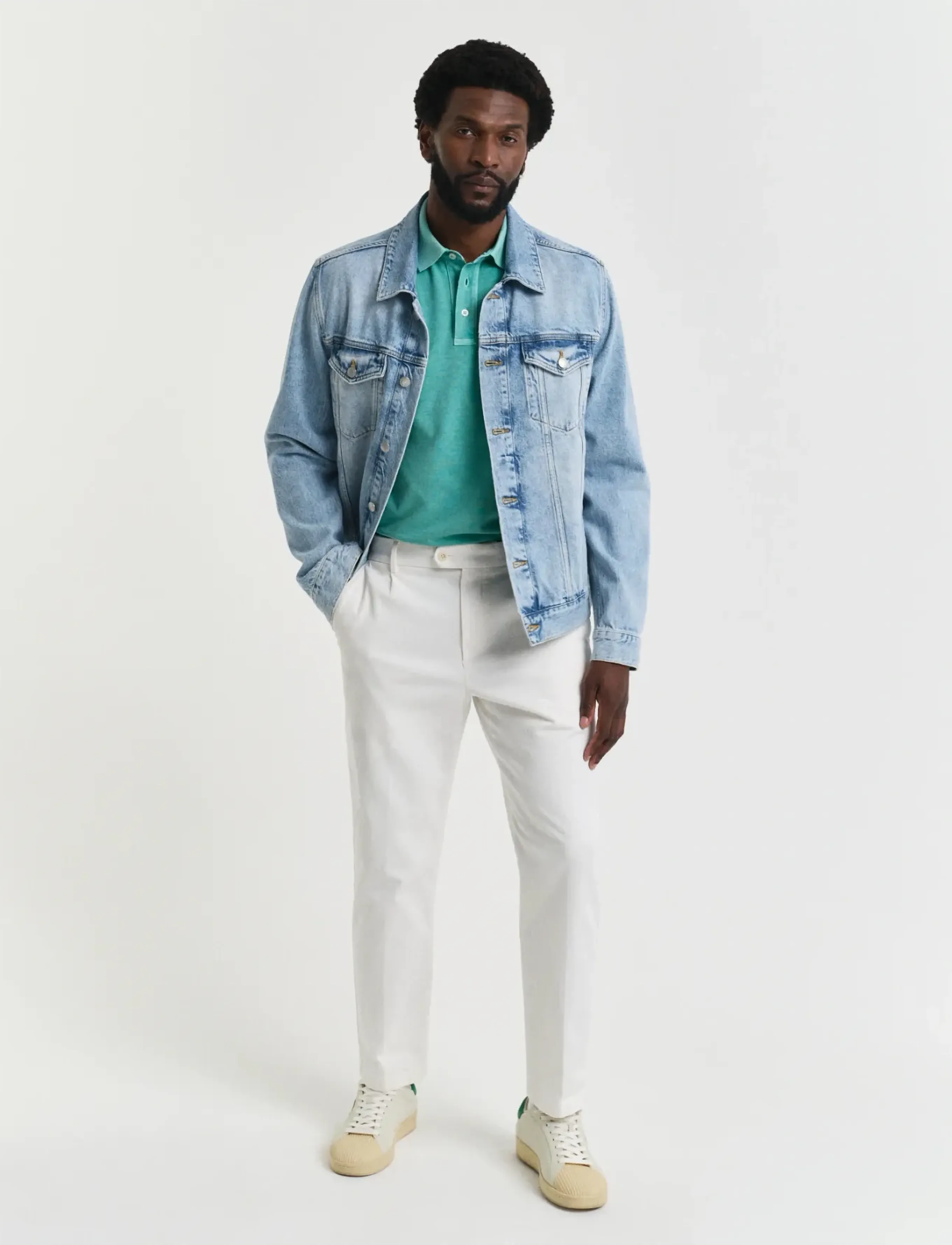 Gant - SLIM TAPERED COTTON TWILL PANTS - jakkafatabuxur - eggshell - 4