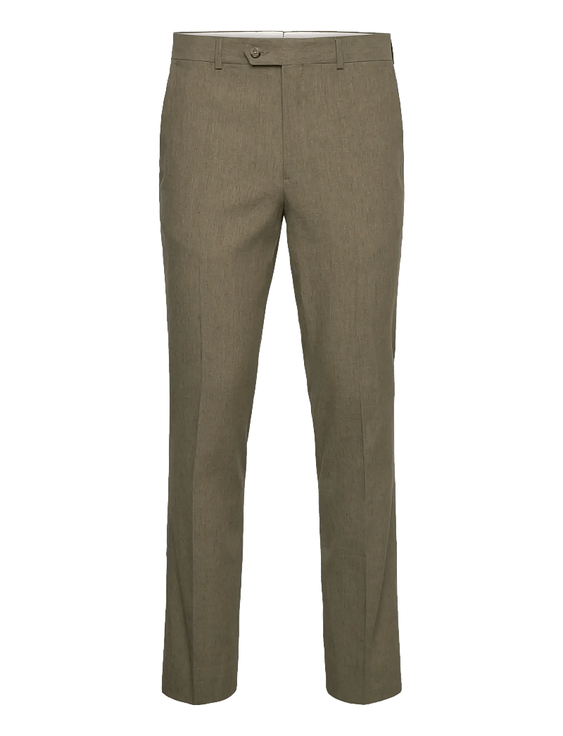 GANT - SLIM COT/LINEN SUIT PANTS - leinenhosen - dried clay - 0