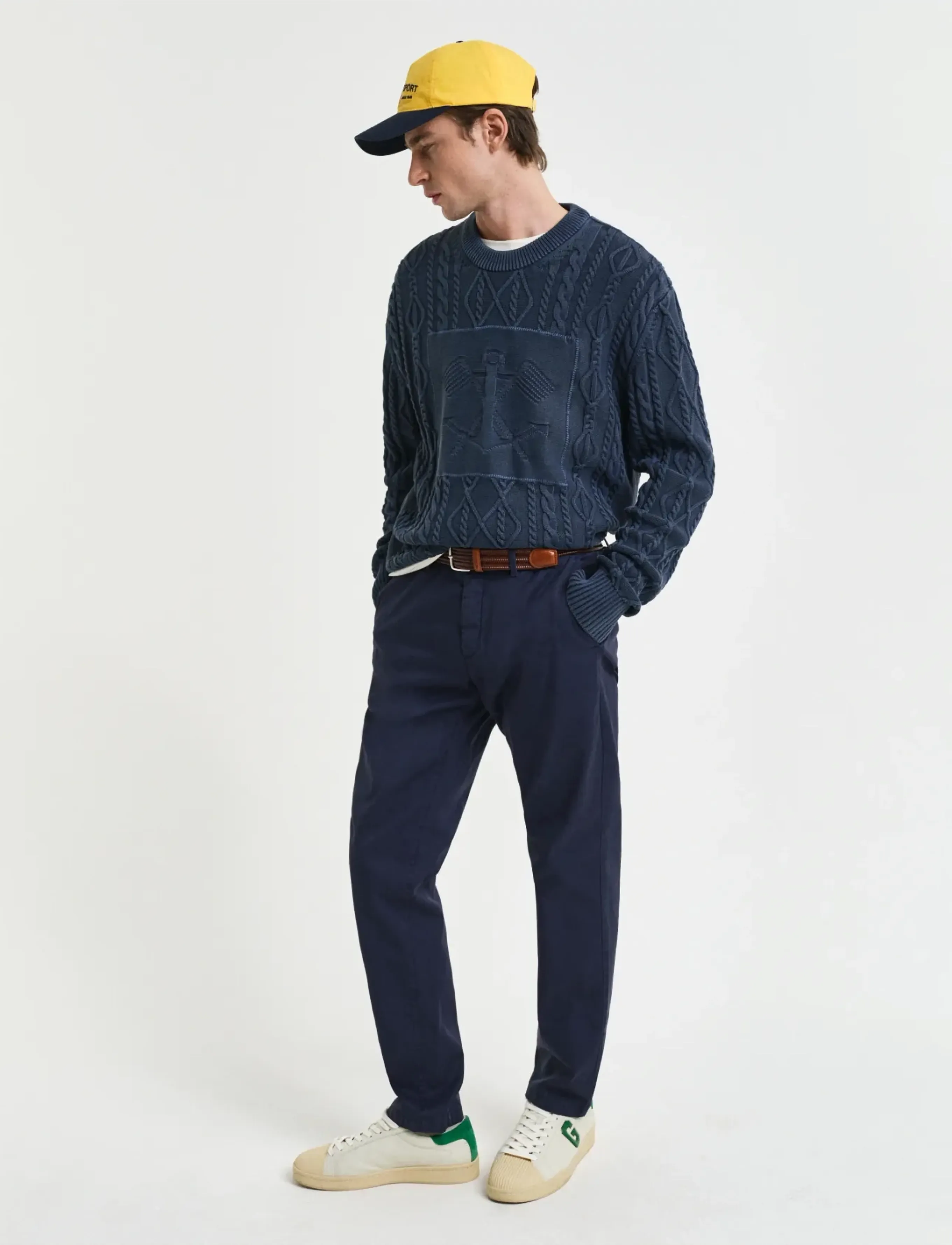 GANT SLIM SUNFADED CHINOS - Chinos - EVENING BLUE / navy