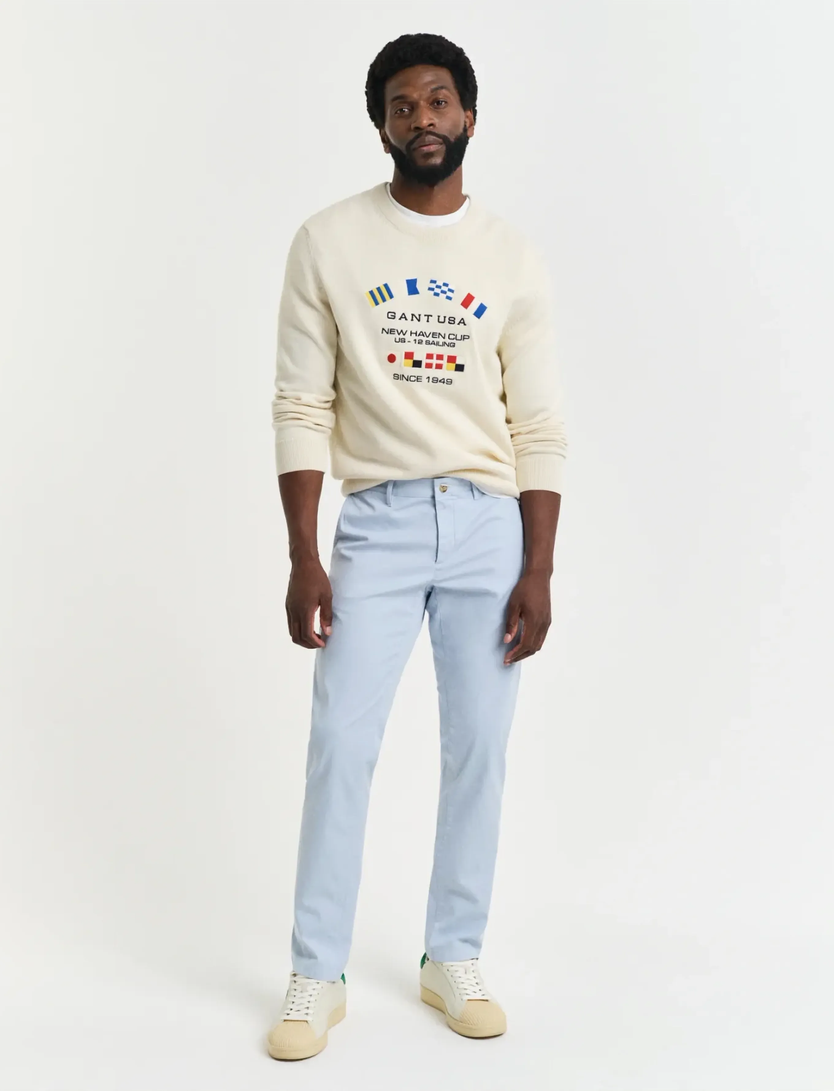 Gant SLIM SUNFADED CHINOS - Gant - FRESH BLUE / blue