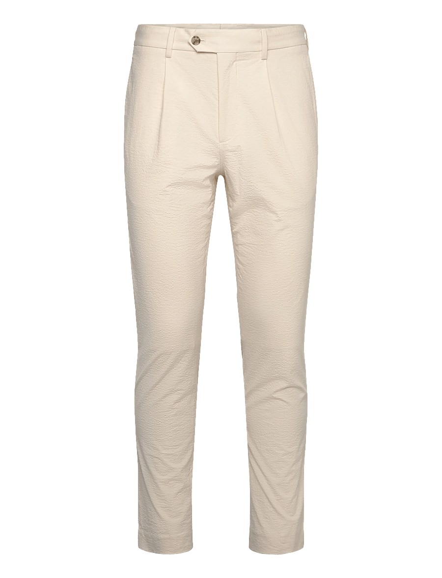 Gant - SLIM TAPERED SEERSUCKER SUIT PANTS - chinos - cream - 1